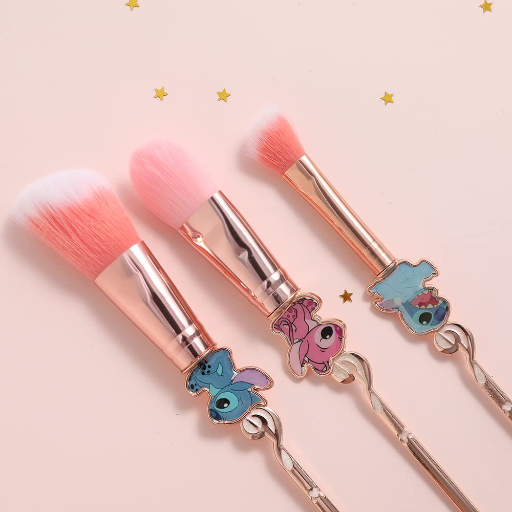 Anime Stitch 7-Piece Premium Synthetic Makeup Brush Set for Women and Girls - Image 4