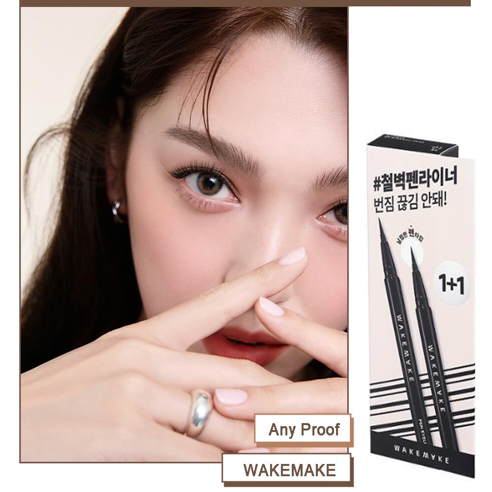 Any Proof Eyeliner, Korean Liquid Eyeliner, Waterproof and Smudge-proof, Ultra-Fine Tip, 0.05 OZ (Pack of 2) - Image 4
