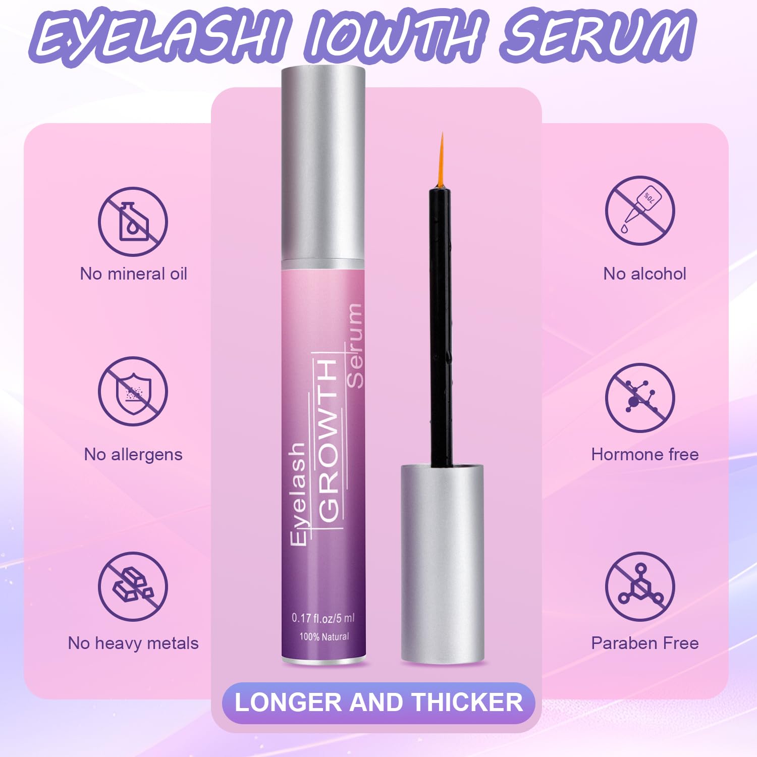 Aomock Premium Eyelash and Eyebrow Growth Serum 5ml for Thicker, Fuller Lashes and Brows - Image 7
