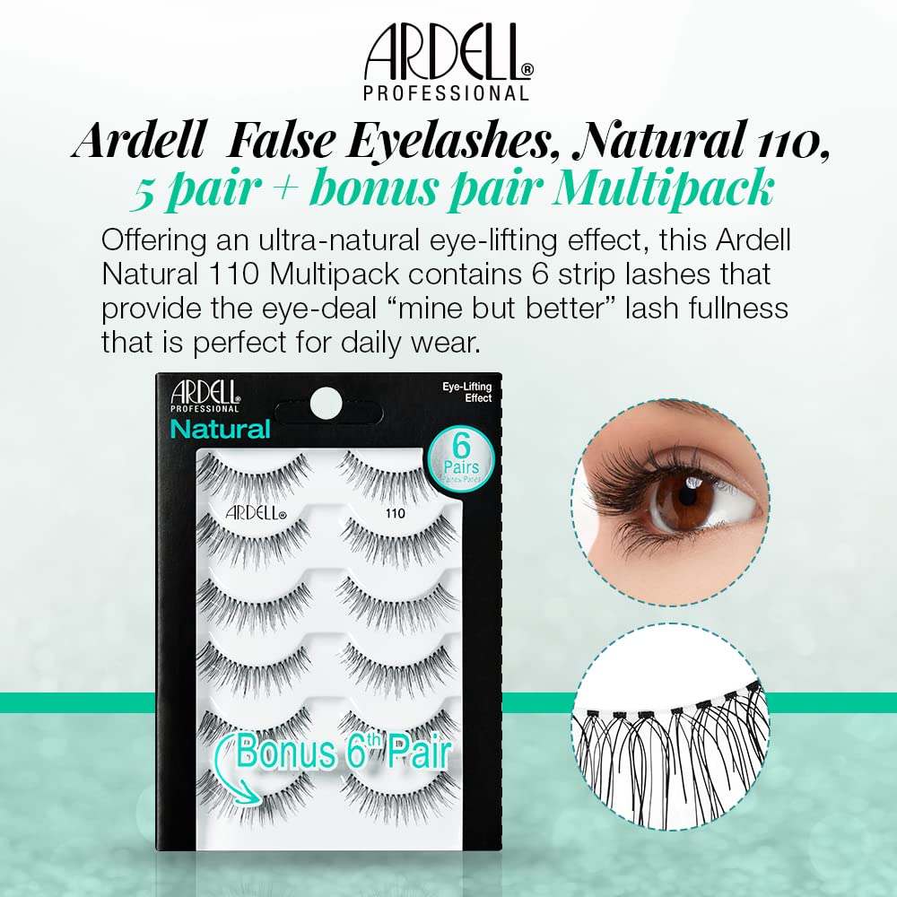 Ardell Natural 110 False Eyelashes Multipack 5 Pairs Plus Bonus for Eye-Lifting - Image 3