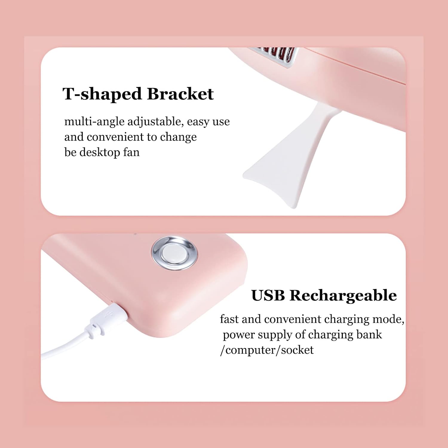 AREMOD Pink Mini Lash Fan Dryer for Eyelash Extensions, Handheld USB Air Blower - Image 4