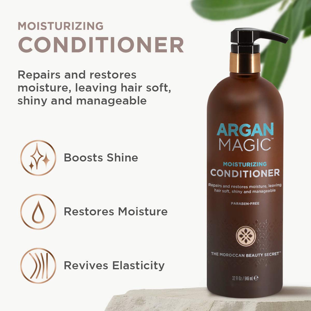 Argan Magic 32 oz Moisturizing Conditioner for Detangling, Hydrating, and Repairing Hair - Image 3