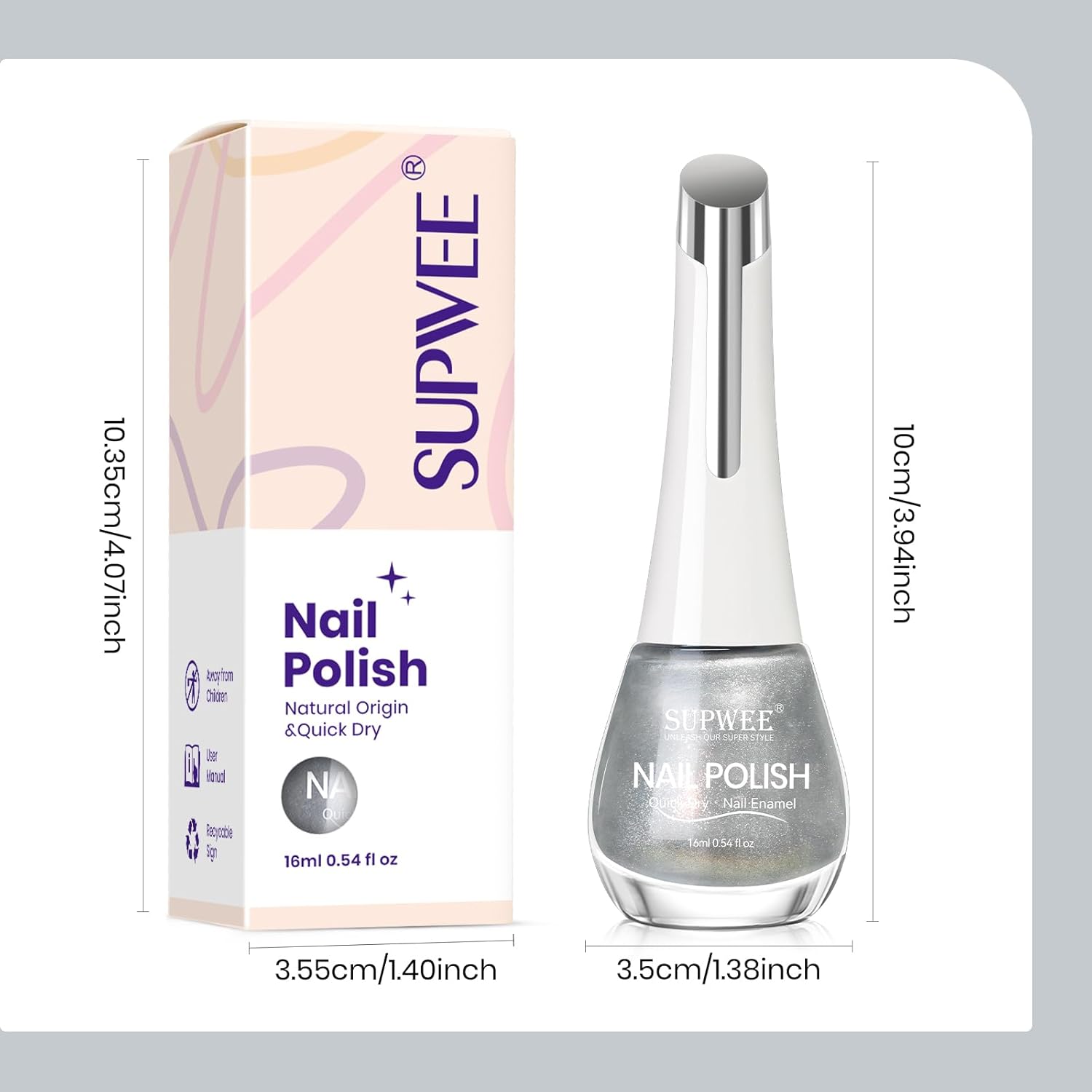 Aurora Silver Magnetic Cat Eye Nail Polish Non-Gel Quick Dry 16ml for Women - Image 9