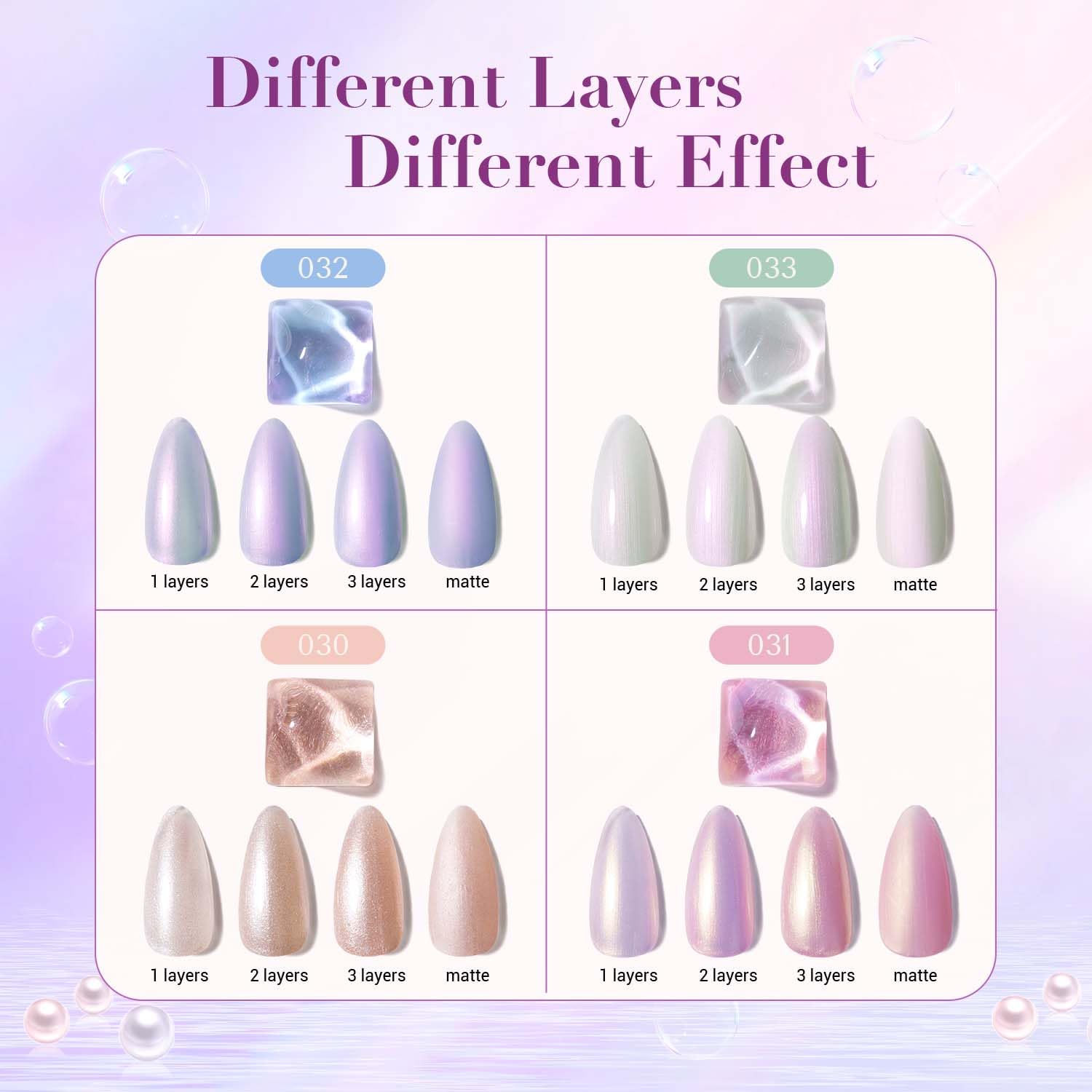 AZUREBEAUTY 4-Piece Pearl Shimmer Nail Polish Set Blue Pink White Quick Dry - Image 5