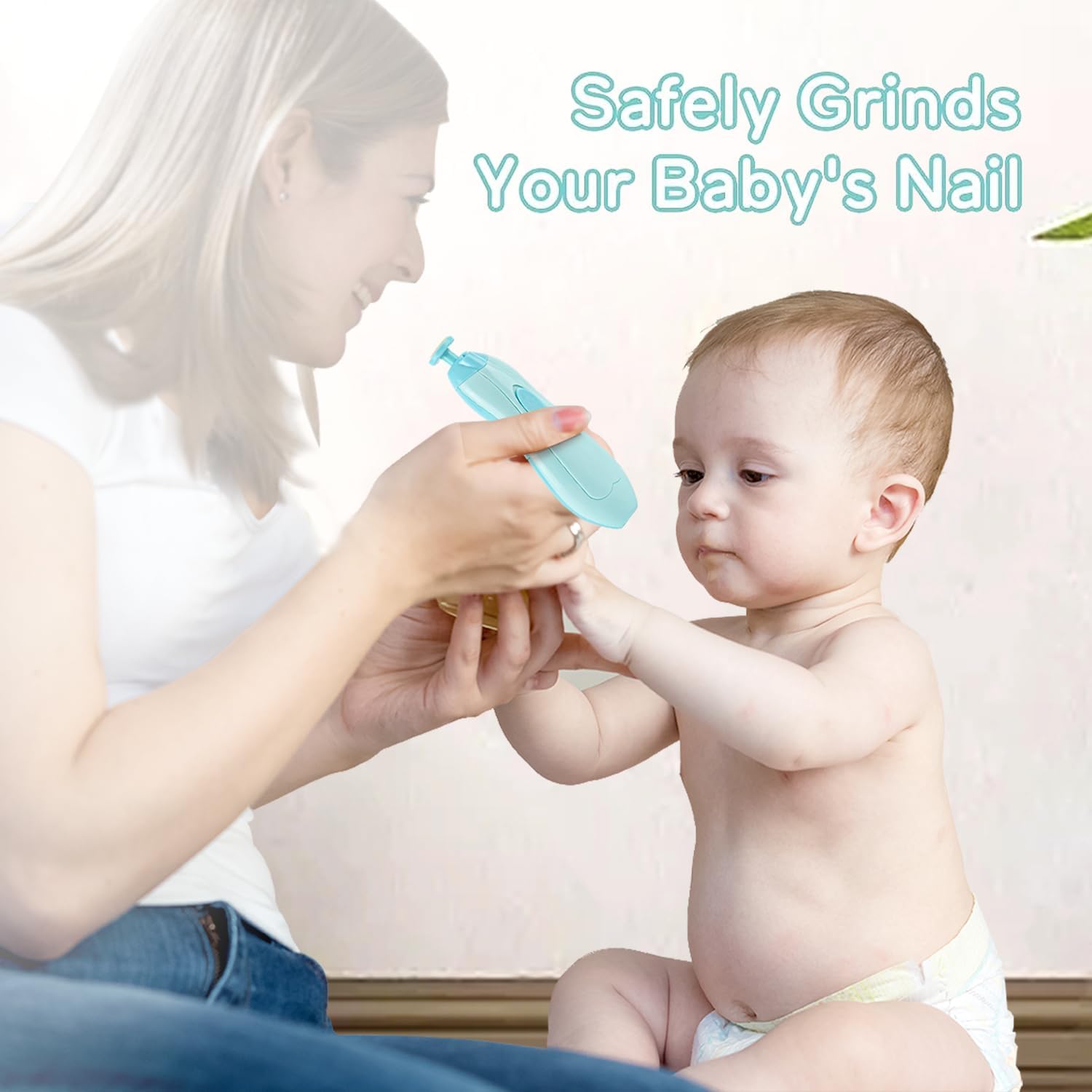 Gentle Baby Nail Care Kit with 6 Grinding Heads and Built-in LED Light - Image 4