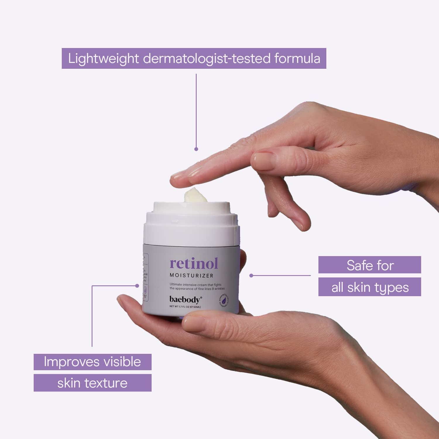 Baebody Retinol Face Cream Moisturizer 50ml with Jojoba Oil Vitamin E - Image 6