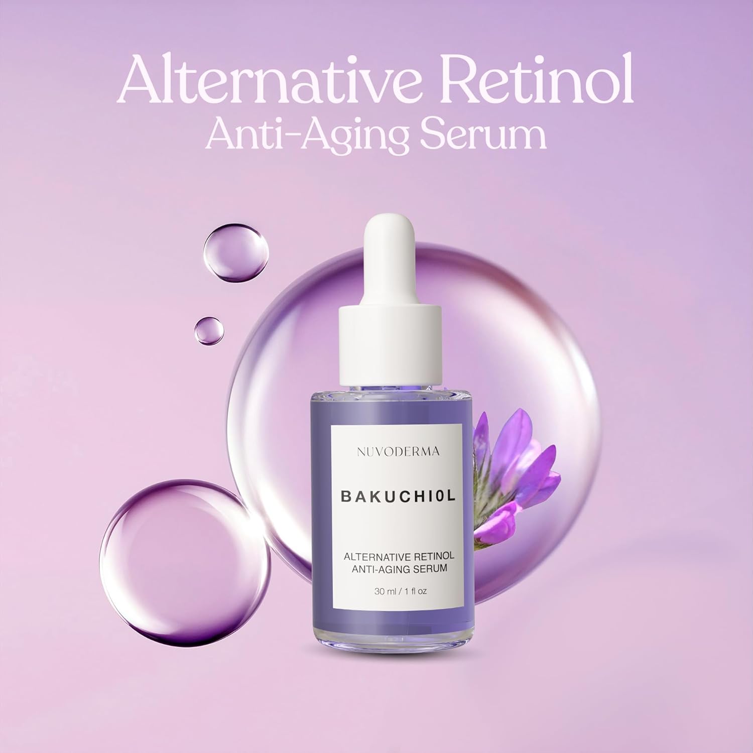 Organic Bakuchiol Anti-Aging Face Serum 1 oz with Collagen and Peptides - Image 4