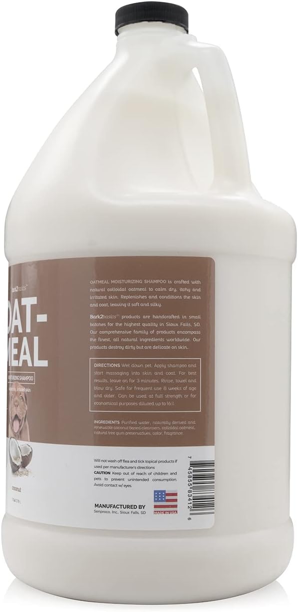 Bark2Basics 1 Gallon Oatmeal Dog Shampoo for Itchy Skin Relief Natural Ingredients - Image 2
