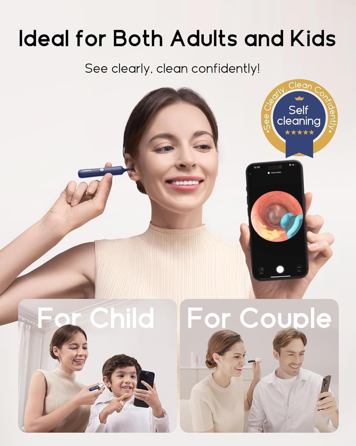 Bebird Earsight Plus D39R Flexible Camera Ear Wax Removal Tool for Family Use - Image 2