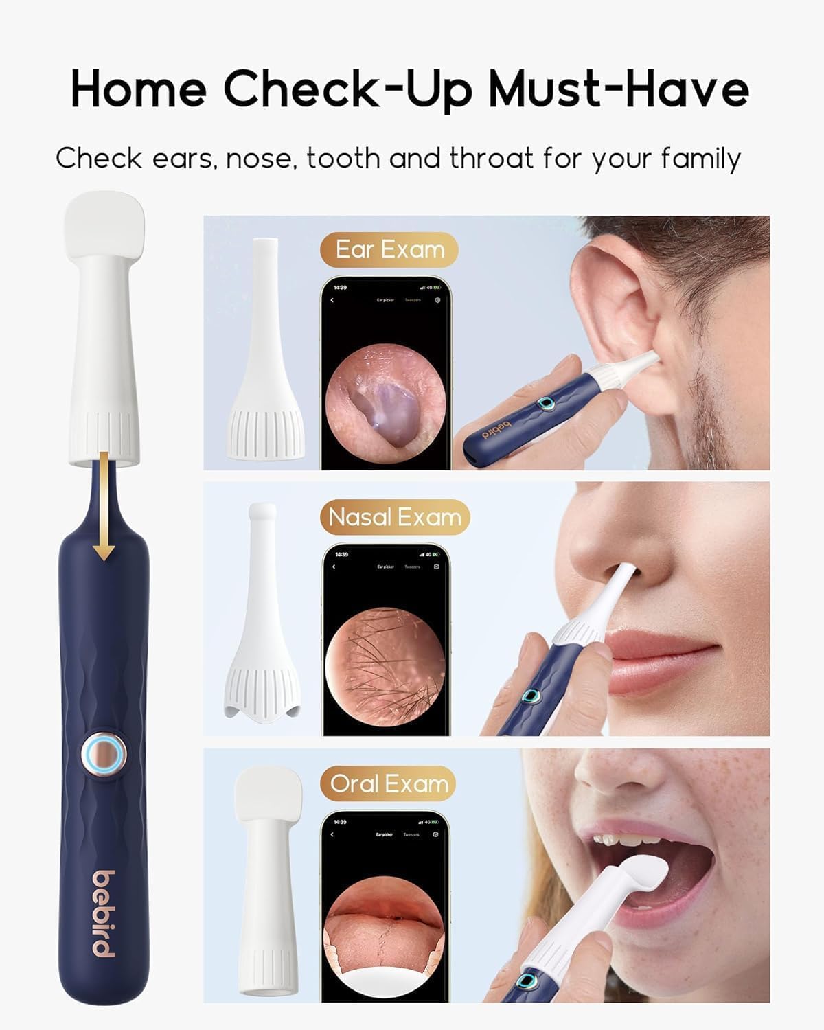 Bebird Earsight Plus D39R Flexible Camera Ear Wax Removal Tool for Family Use - Image 6