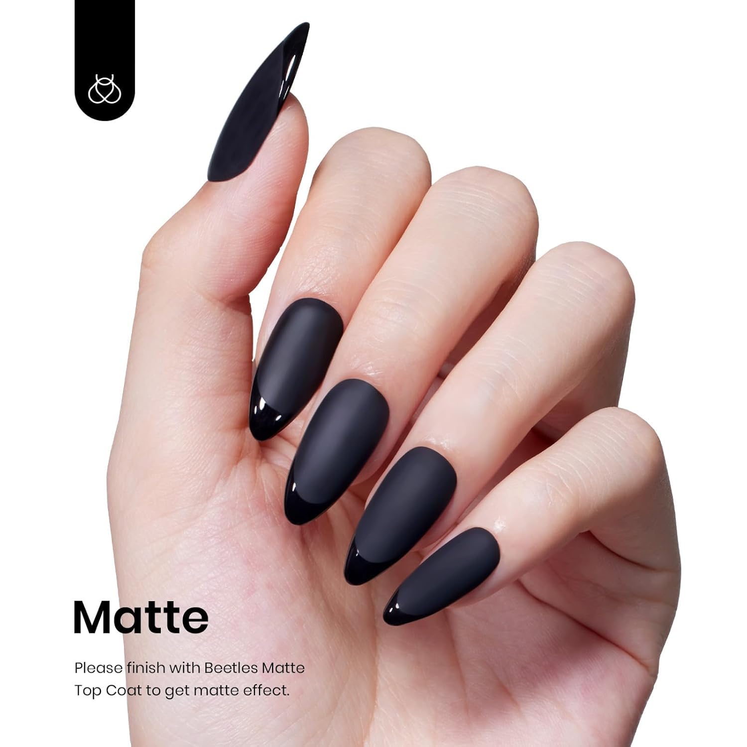 Beetles 3 Pc Gel Nail Polish Kit: Black Base Coat Top Coat Long Lasting Shine - Image 4