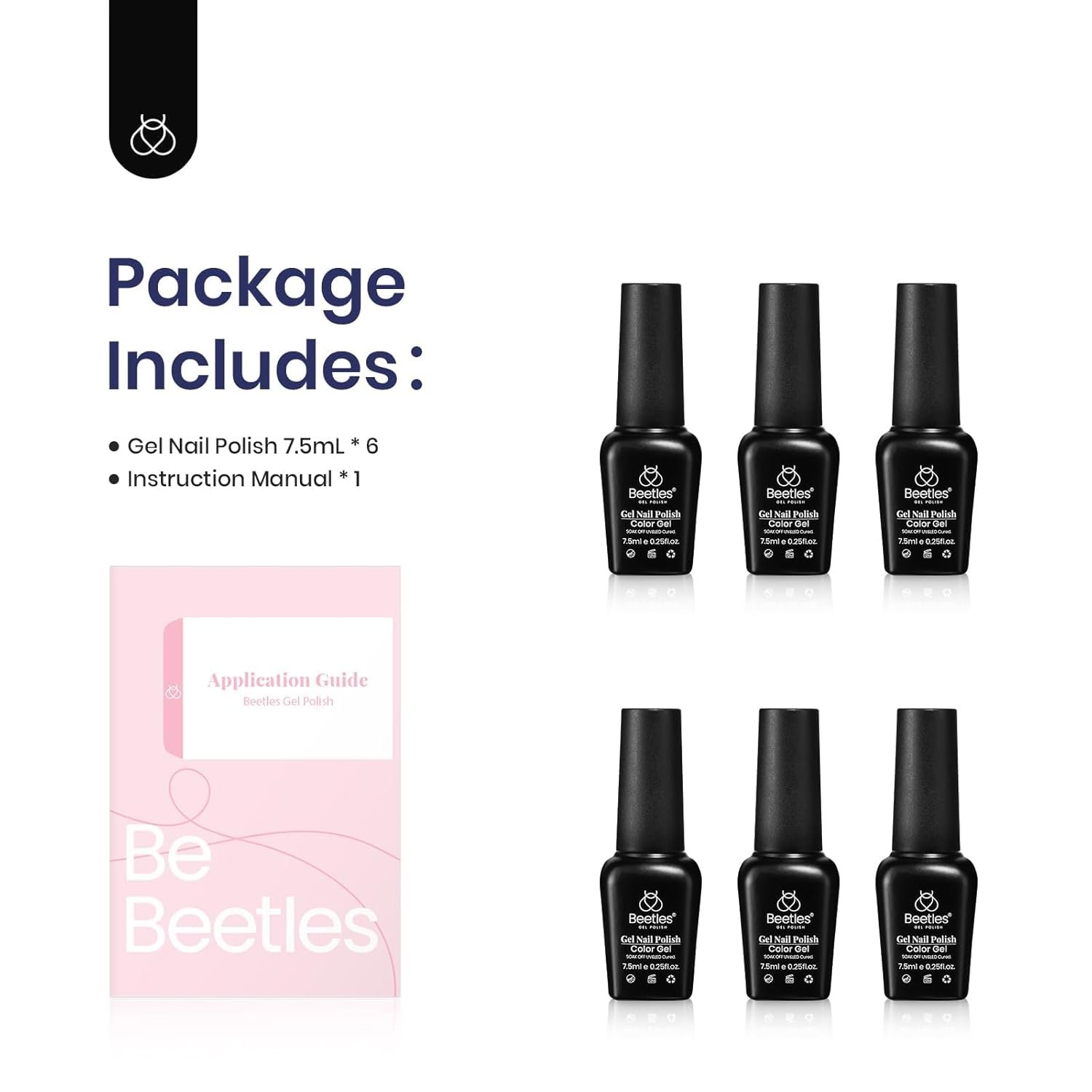 Beetles 6-Color Glitter Blue Gel Nail Polish Set for Home DIY Nail Art - Image 6