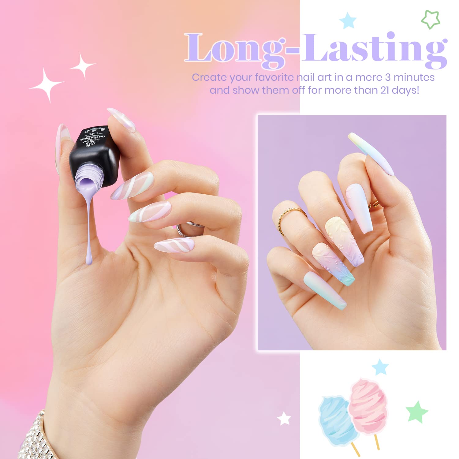 Beetles 6 Colors Pastel Gel Nail Polish Set, Macaron Shades for DIY Home Salon - Image 5