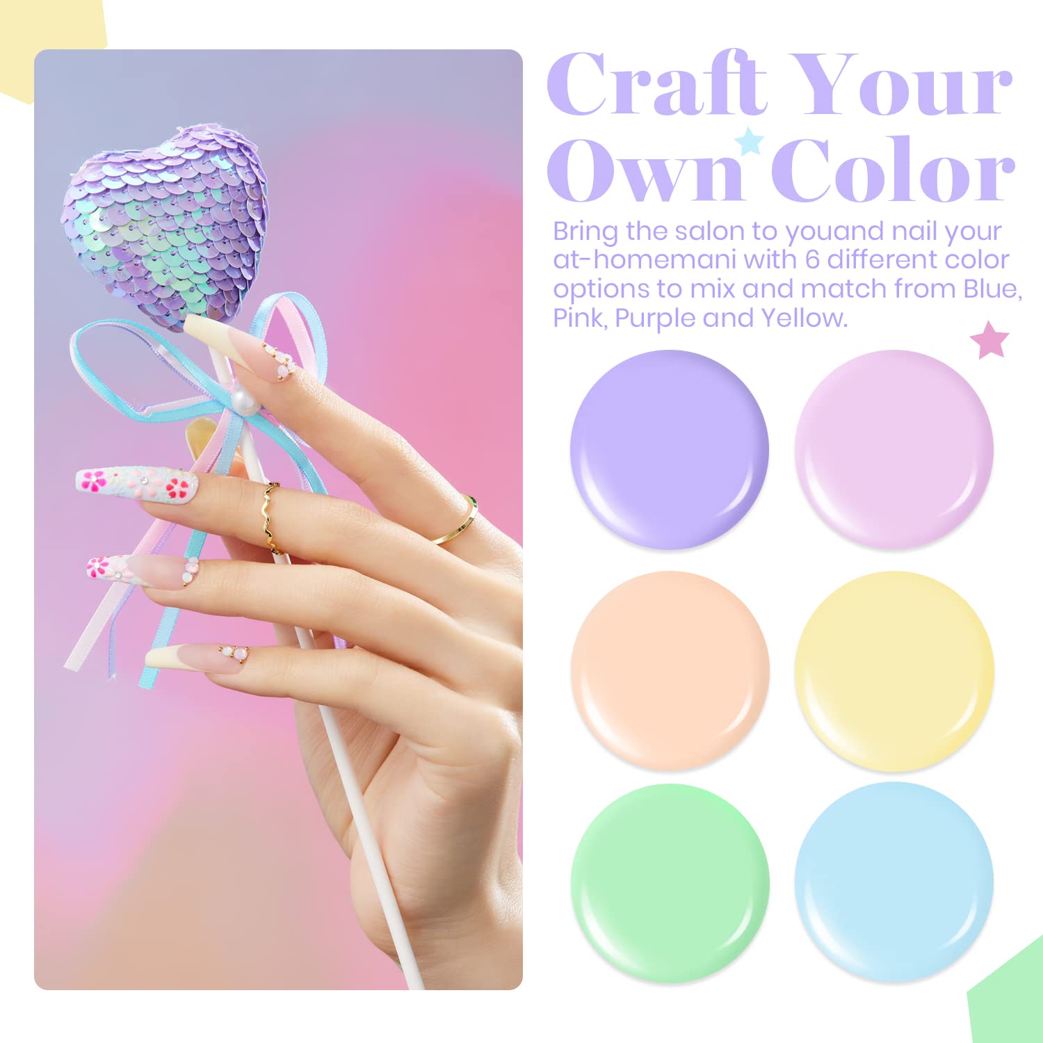 Beetles 6 Colors Pastel Gel Nail Polish Set, Macaron Shades for DIY Home Salon - Image 4