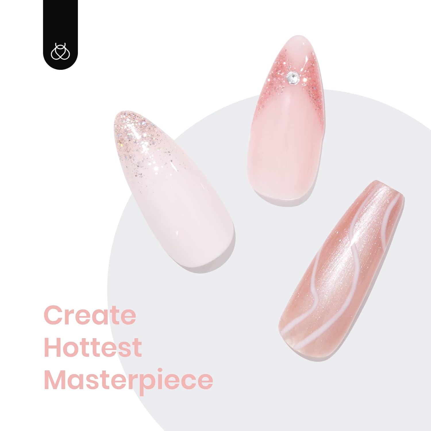 Beetles Gel Nail Polish Kit 6 Colors Pink Champagne Glitter Nude Pink Cream for Women Girls - Image 2