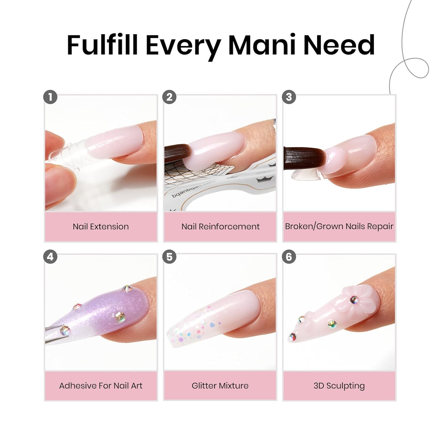 Beetles 12 Color Poly Nail Extension Gel Kit for Women's Art Design - Image 5