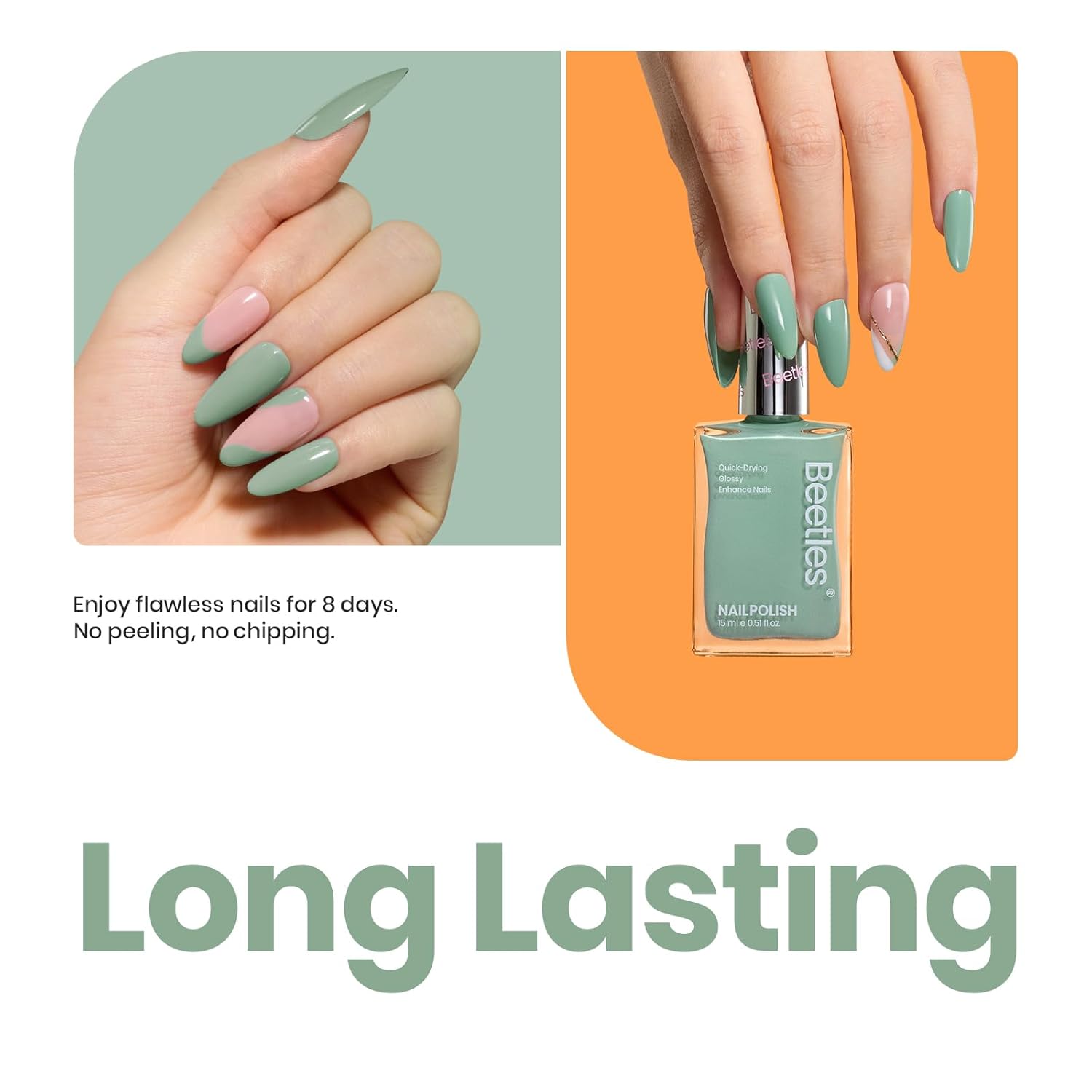Beetles Serene Oasis Green Nail Polish 15ml Fast Drying Long Lasting - Image 6