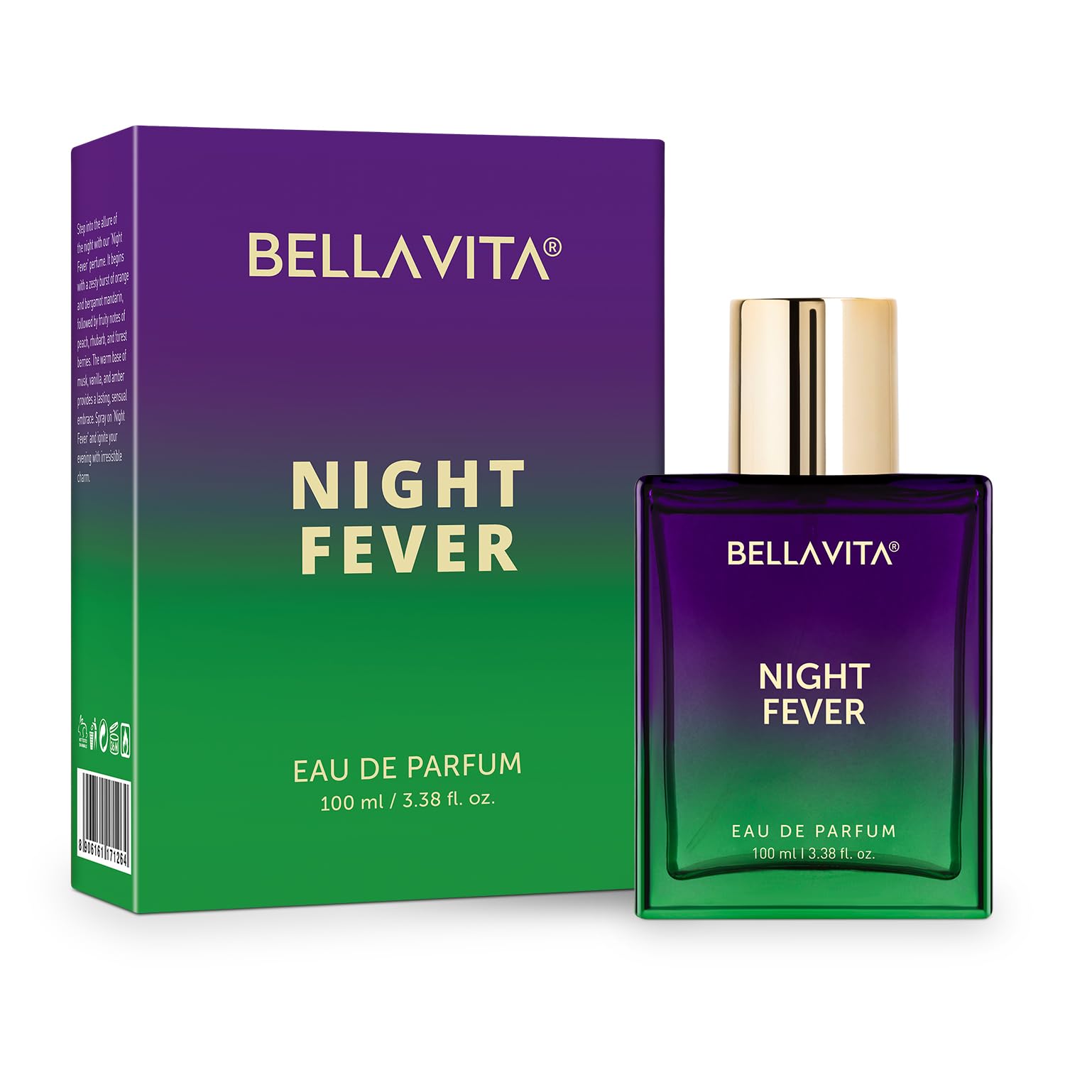 Bellavita Luxury Night Fever Unisex Eau de Parfum 100ml with Bergamot, Peach, Musk, Vanilla - Image 8
