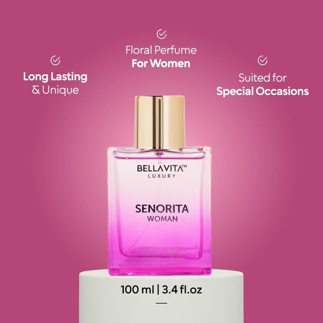 BellaVita Luxury SENORITA Women's Perfume 3.4 fl. oz Vegan Floral Fruity Vanilla Scent - Image 3