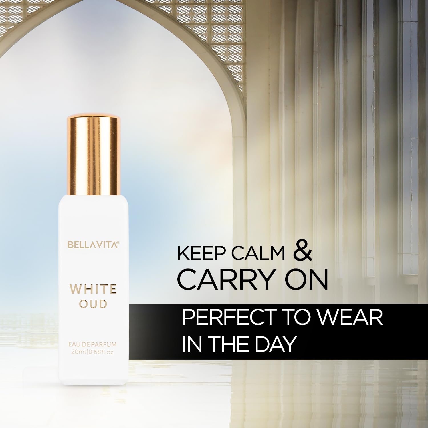 BellaVita Luxury White Oud Eau de Parfum for Women, Travel Size 20 ml, Vanilla Amber Musk Jasmine Notes - Image 2