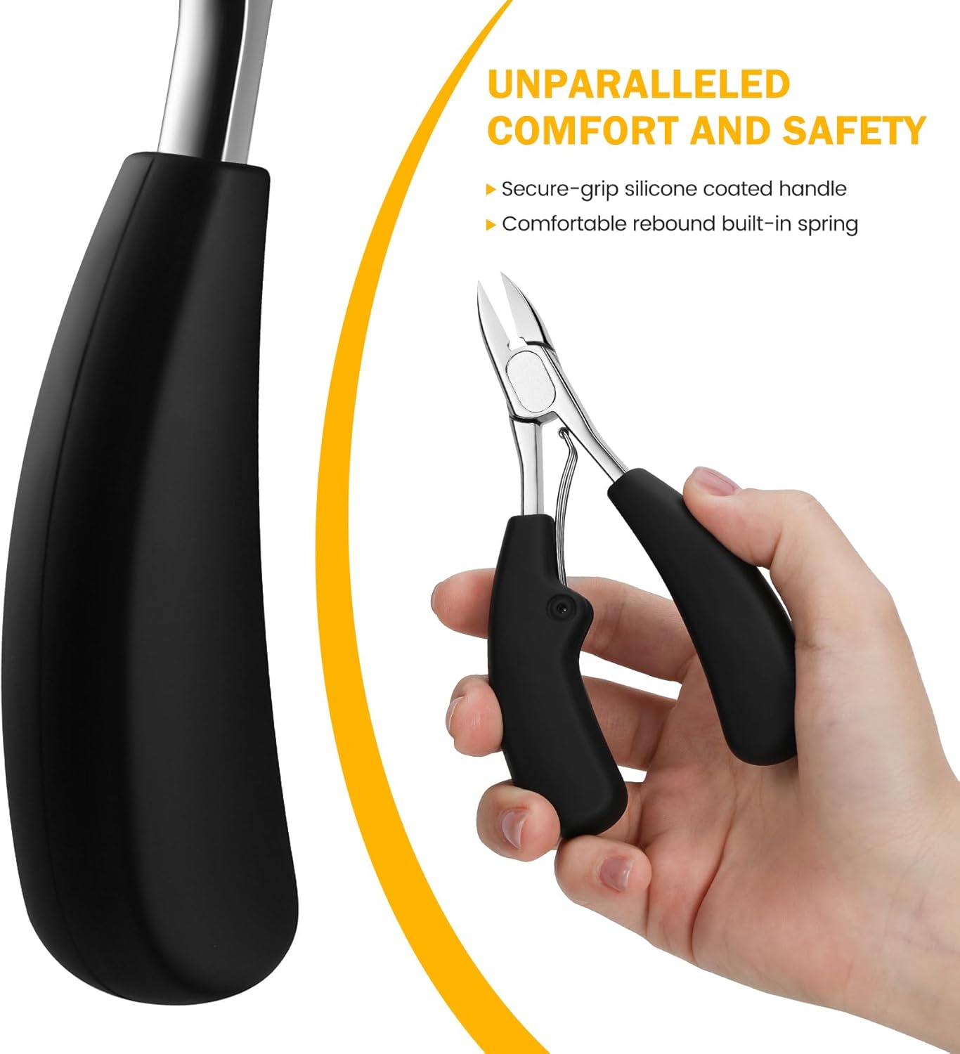 BEZOX Ergonomic Straight Toenail Clippers for Ingrown Prevention and Thick Nails - Image 5