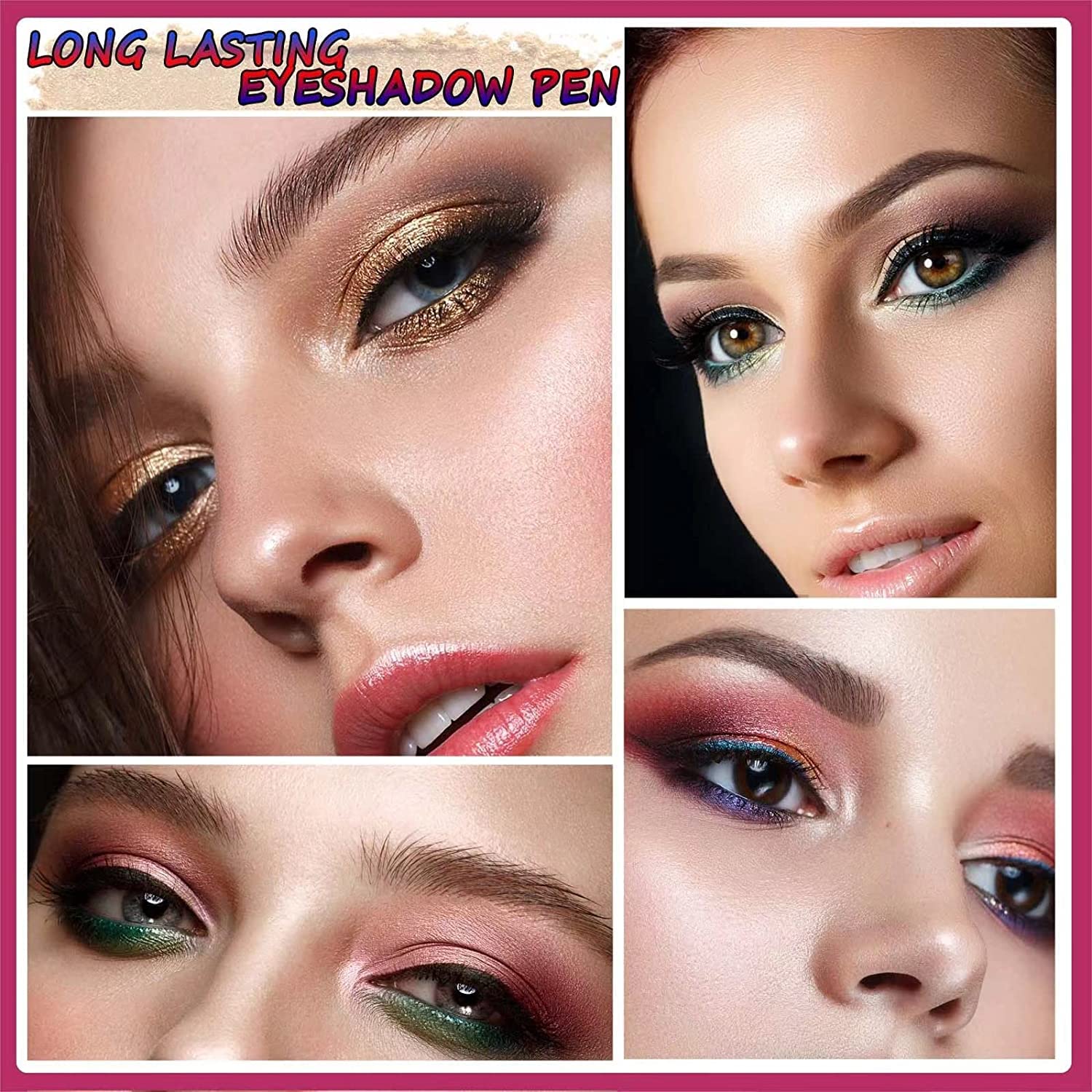 Black Blue Shimmer Eyeshadow Stick Waterproof Long Lasting Creamy Smooth Pencil 0.12 oz - Image 5