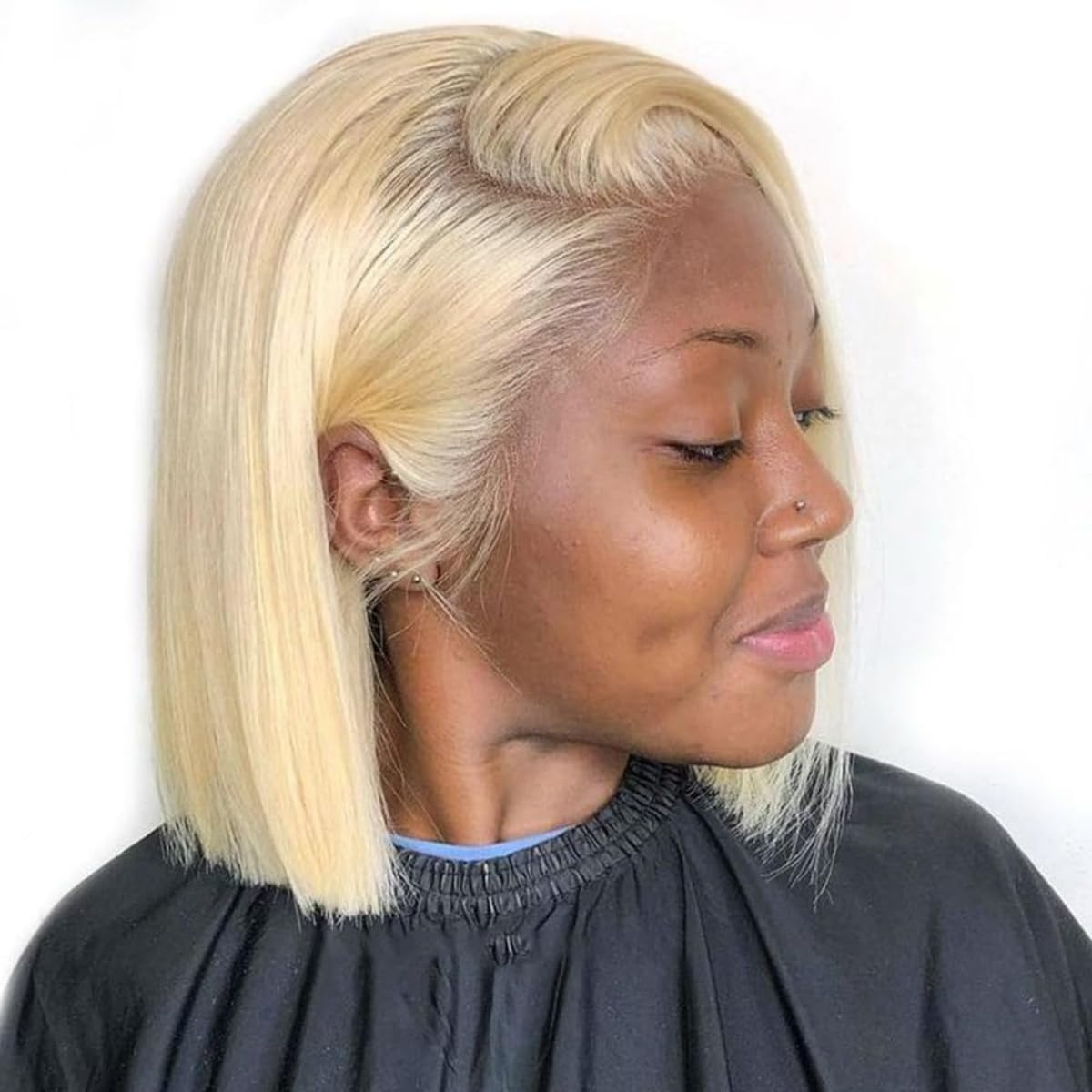 Blonde Bob Wig 12 Inch Human Hair Straight 613 180 Density 13x4 HD Lace Wigs - Image 2