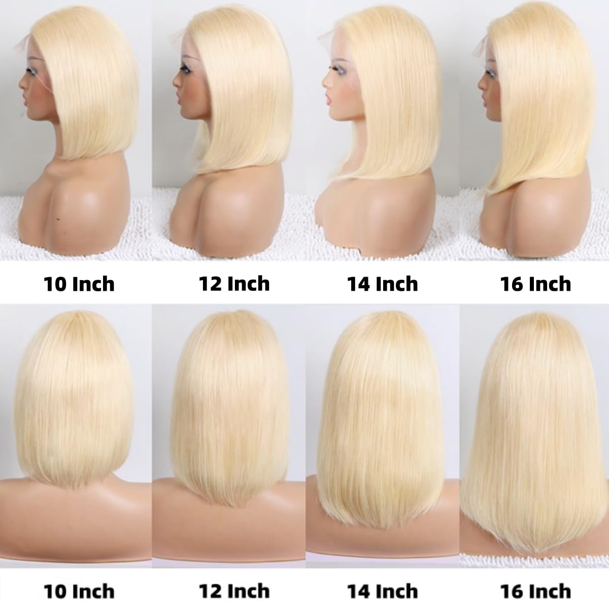 Blonde Bob Wig 12 Inch Human Hair Straight 613 180 Density 13x4 HD Lace Wigs - Image 4