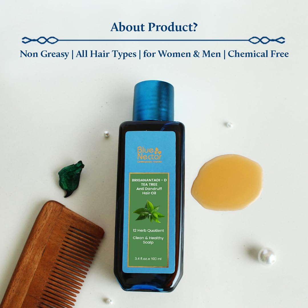 Blue Nectar Tea Tree Oil for Hair & Scalp 3.38 Fl Oz Natural Anti-Dandruff Treatment - Image 6