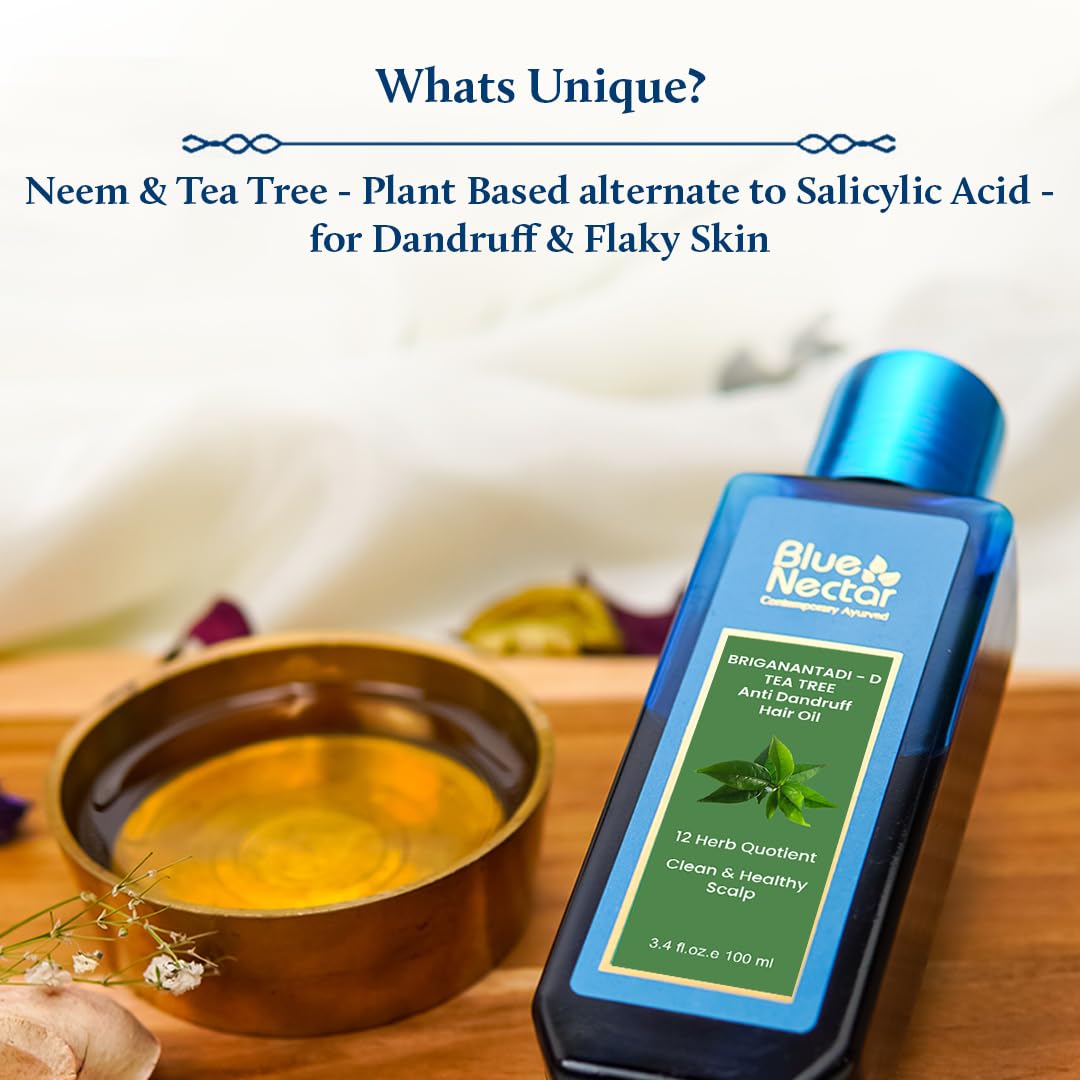 Blue Nectar Tea Tree Oil for Hair & Scalp 3.38 Fl Oz Natural Anti-Dandruff Treatment - Image 2