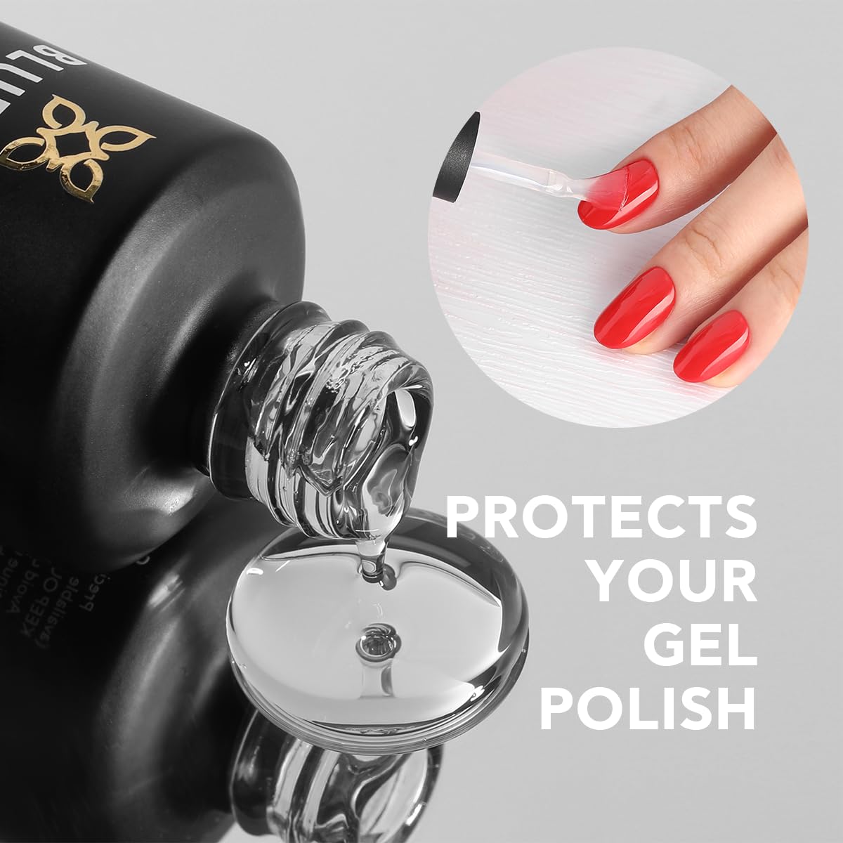 BLUESKY 15ML No Wipe Gel Top Coat for Professional Glossy Shine Finish - Image 3