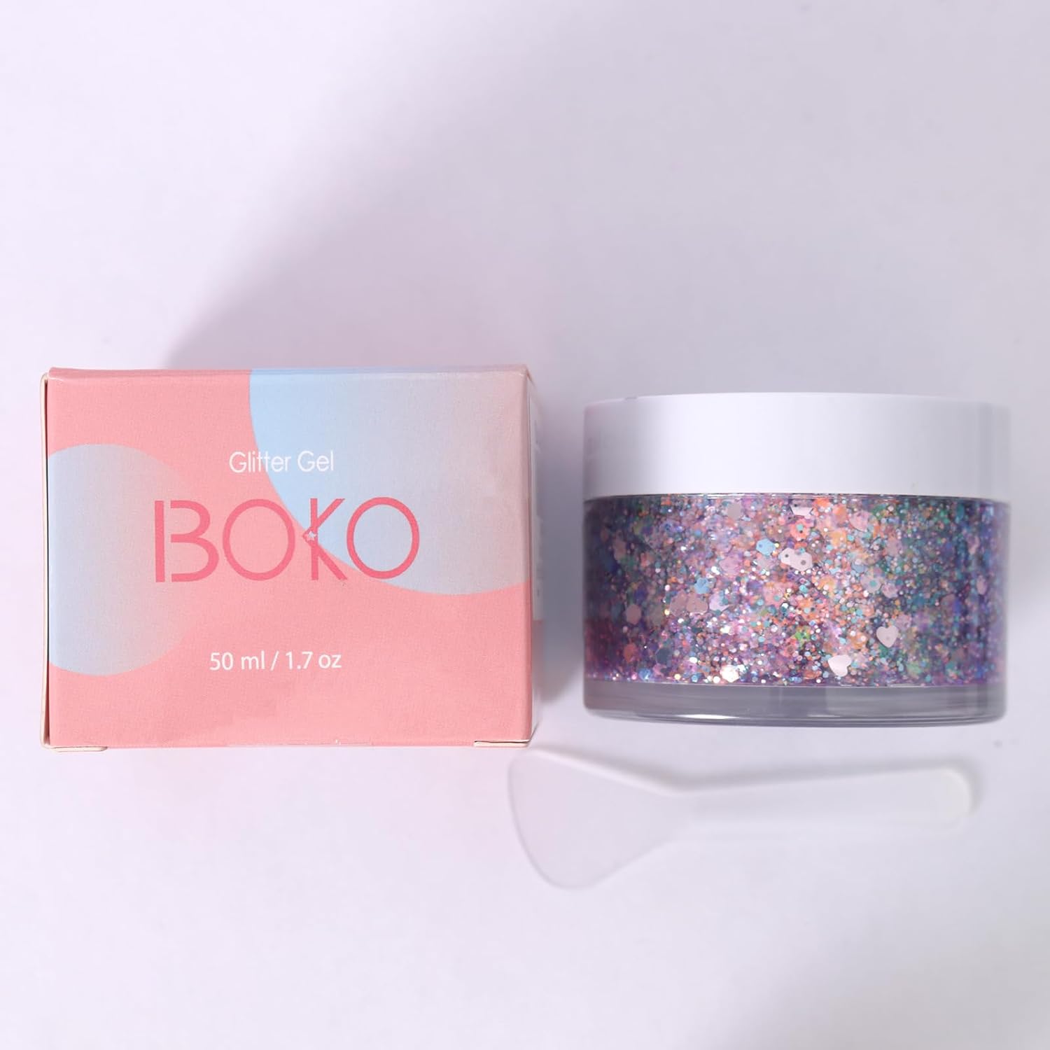 1.76oz Holographic Silver Glitter Gel for Face, Hair, and Body Makeup - Image 8