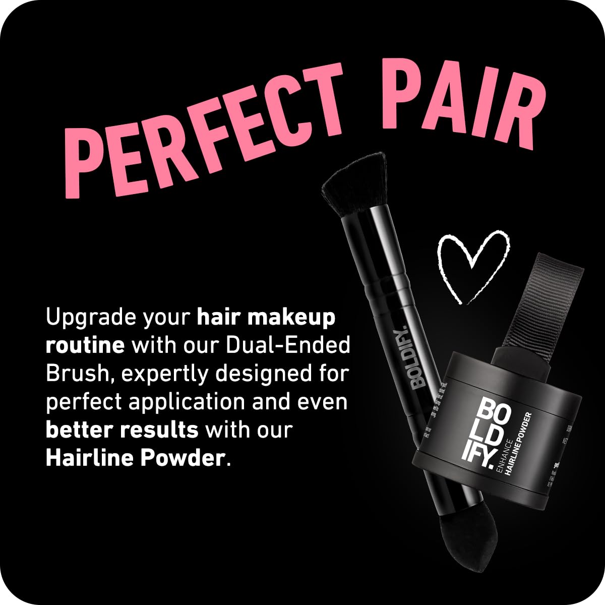 BOLDIFY Dual-Ended Hairline Powder Brush and Sponge Tip Blending Tool Set, Black - Image 6