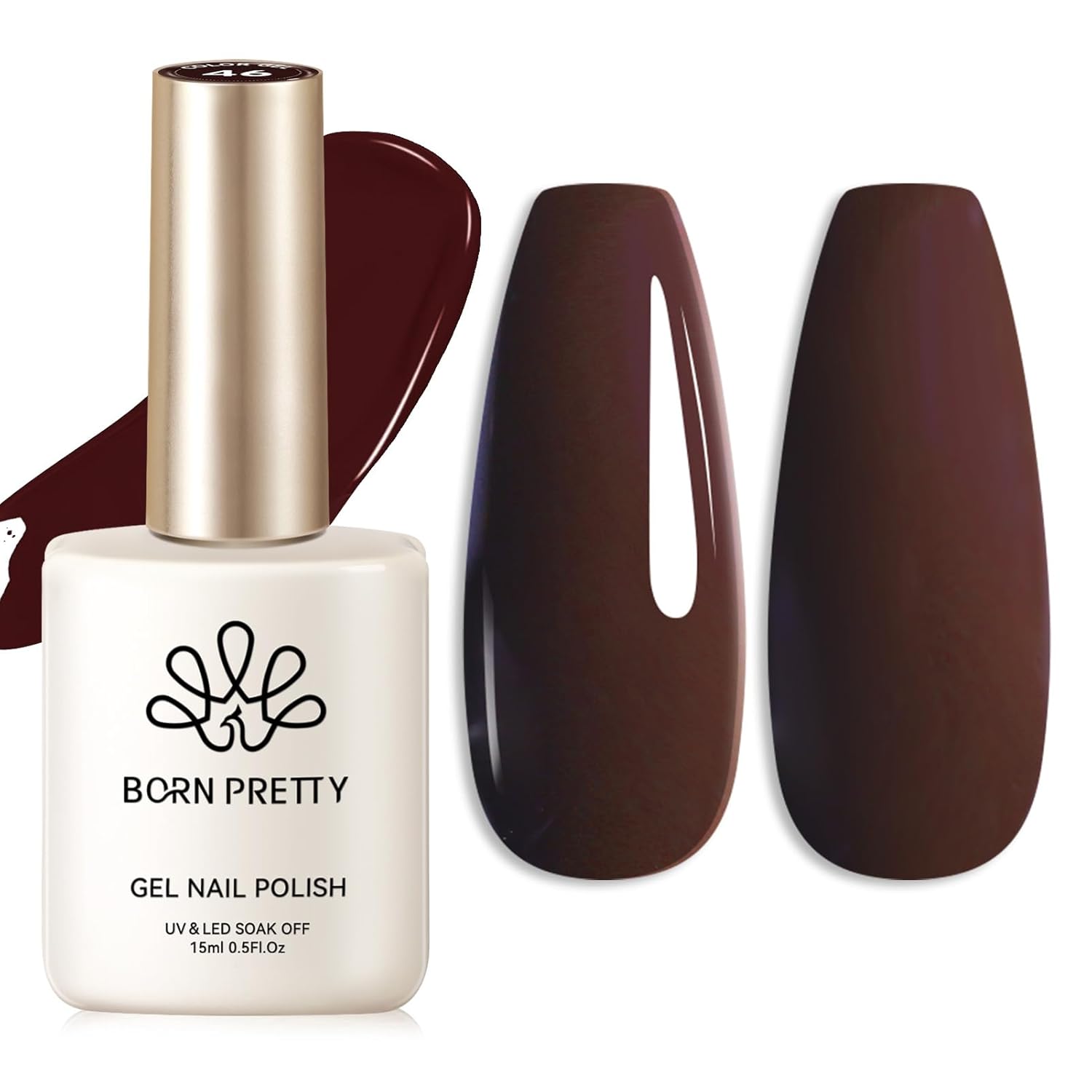 BORN PRETTY 15ML Dark Brown Gel Nail Polish for Fall Winter Mocha Caramel Nail Art - Image 2