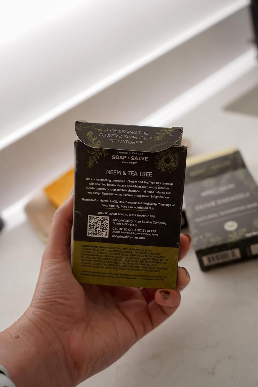Chagrin Valley Organic Neem and Tea Tree Soap Shampoo Bar 5.6 oz 3 Pack Dry Skin - Image 6