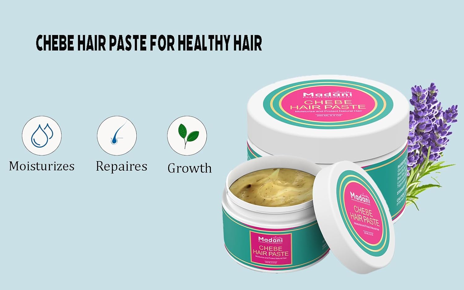 Chebe Hair Growth Paste with Lavender Oil 8 oz Scalp Moisturizer for Thinning Hair - Image 4