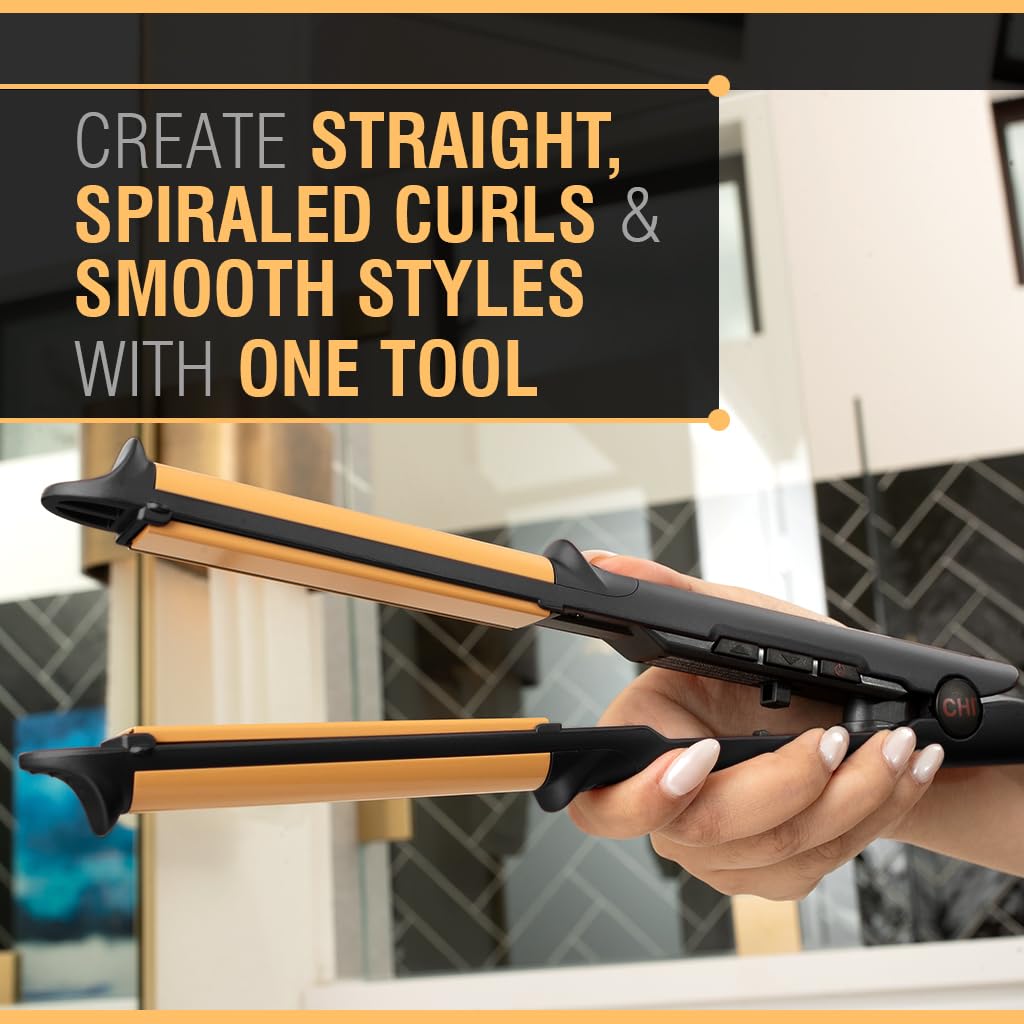 CHI Tourmaline Ceramic 3-in-1 Hairstyling Iron with 0.75" Barrel for Healthy Hair, Onyx Black - Image 3