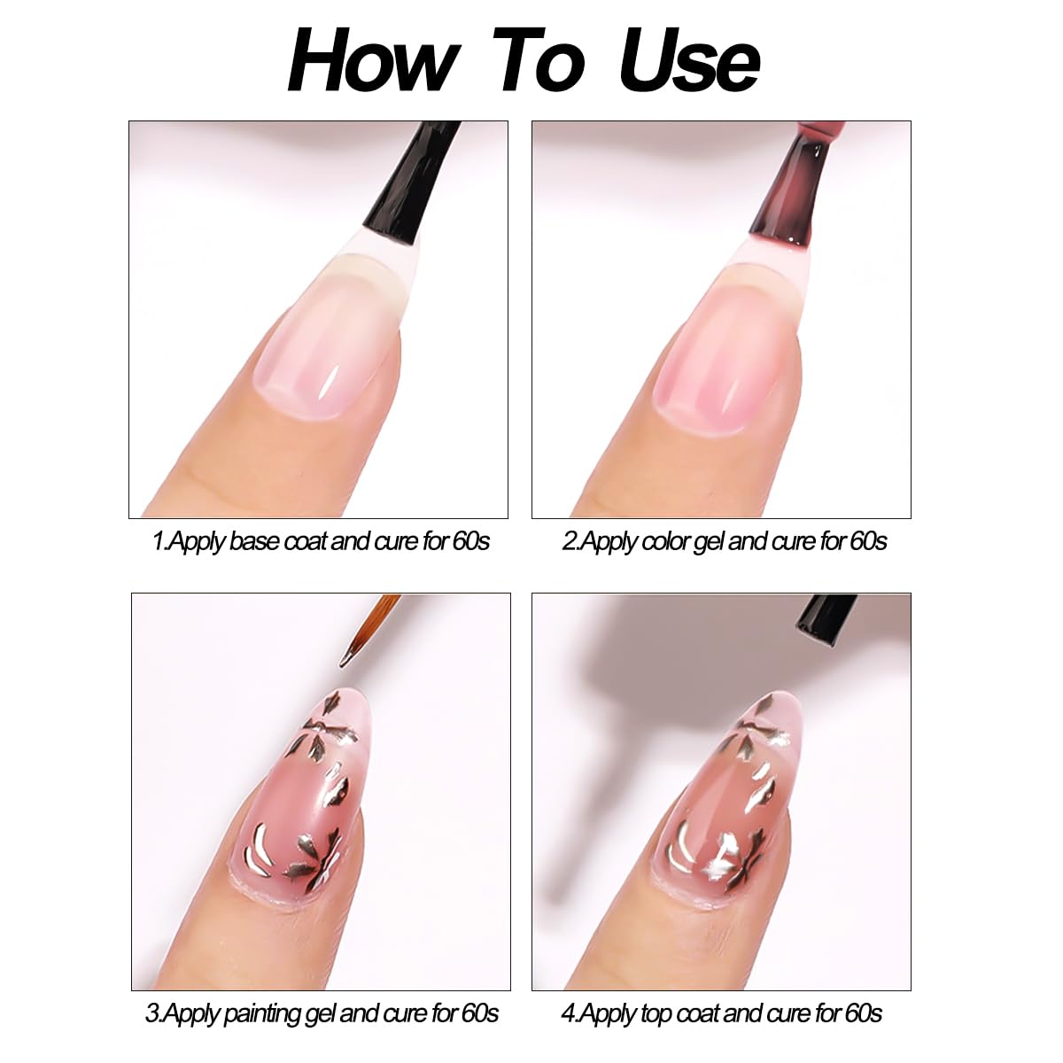 3D Metallic Chrome Gel Nail Polish Set Reflective Mirror Effect for DIY Manicures 10ml - Image 8