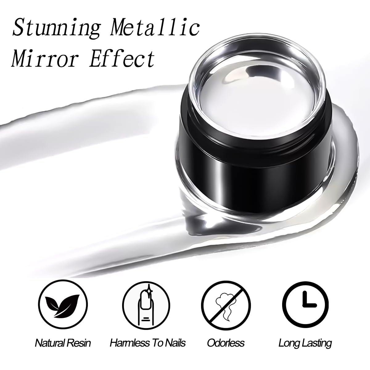 3D Metallic Chrome Gel Nail Polish Set Reflective Mirror Effect for DIY Manicures 10ml - Image 3