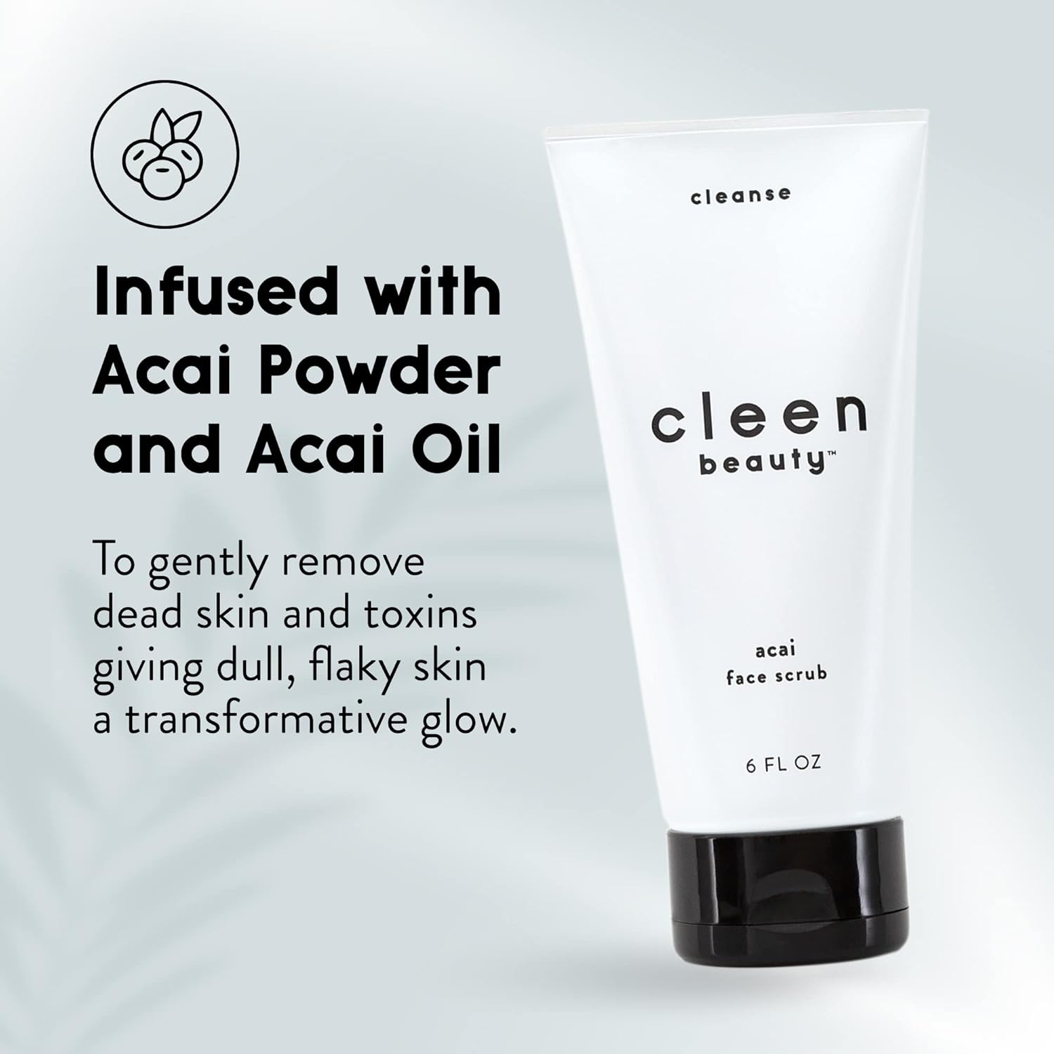 Clean Beauty Acai Facial Scrub 6.0 Fl Oz with Brazil Nut and Avocado Oil - Image 3