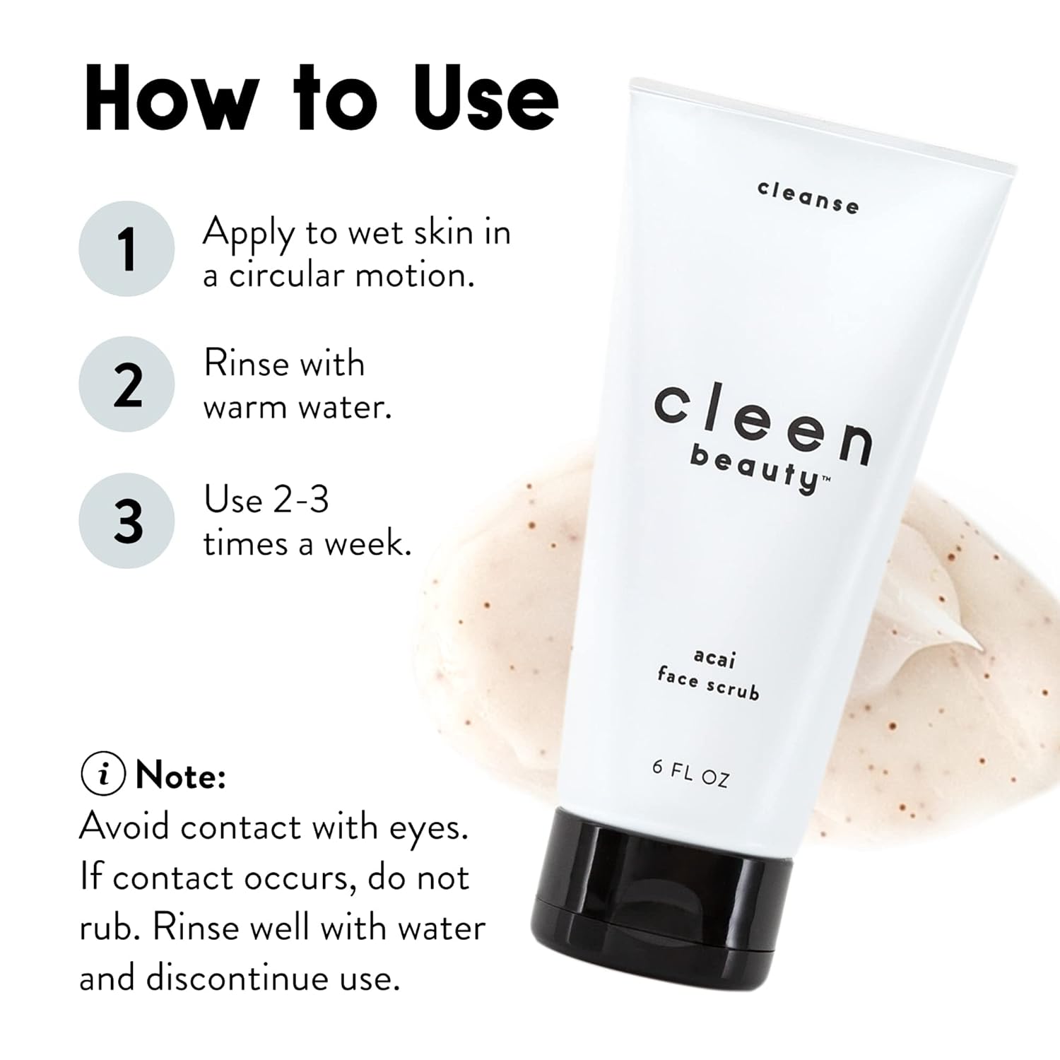 Clean Beauty Acai Facial Scrub 6.0 Fl Oz with Brazil Nut and Avocado Oil - Image 6