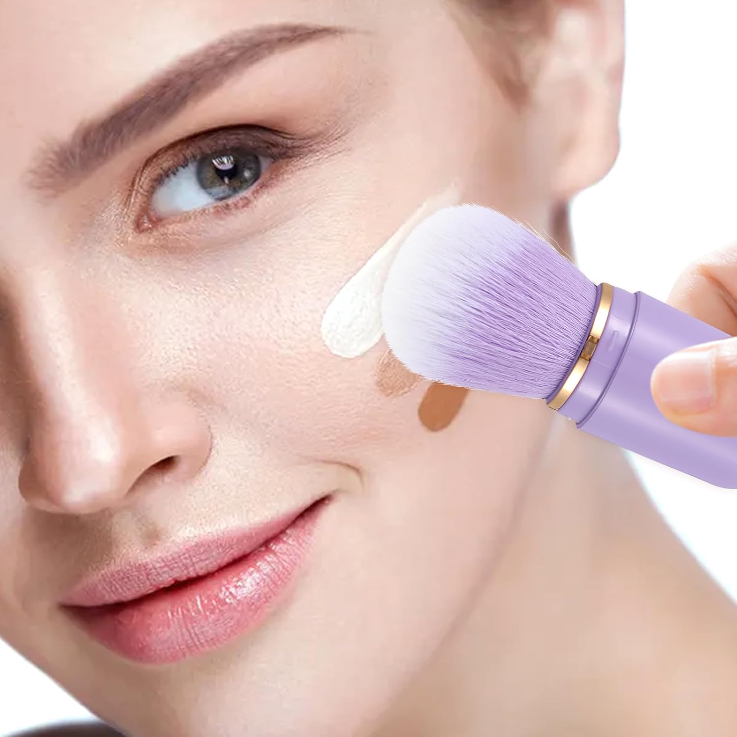 Cobee 4Pcs Portable Retractable Kabuki Makeup Brush Set with Protective Covers for Travel - Image 5