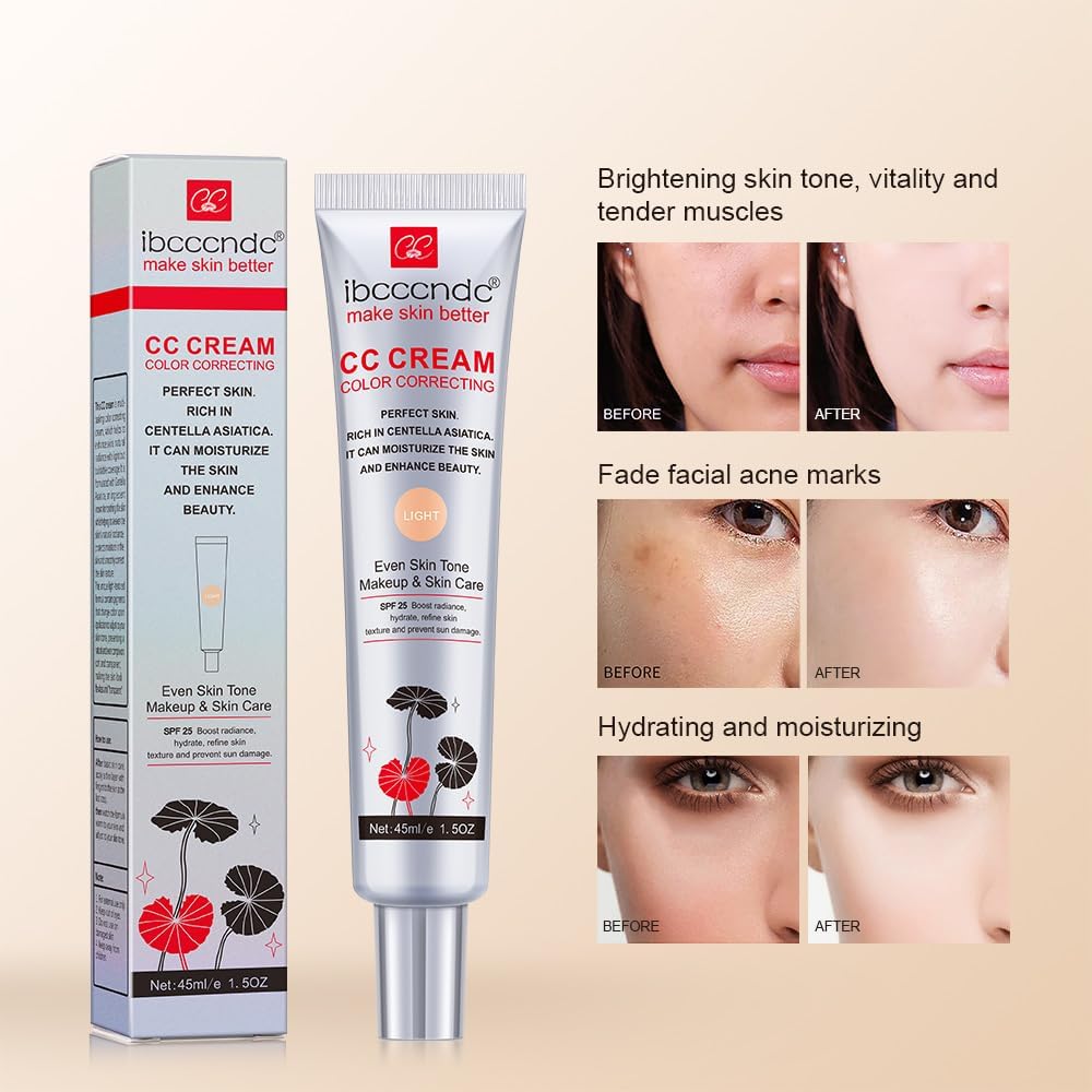 Light Shade Waterproof CC Cream Foundation SPF 25 1.5 Oz Capacity - Image 5