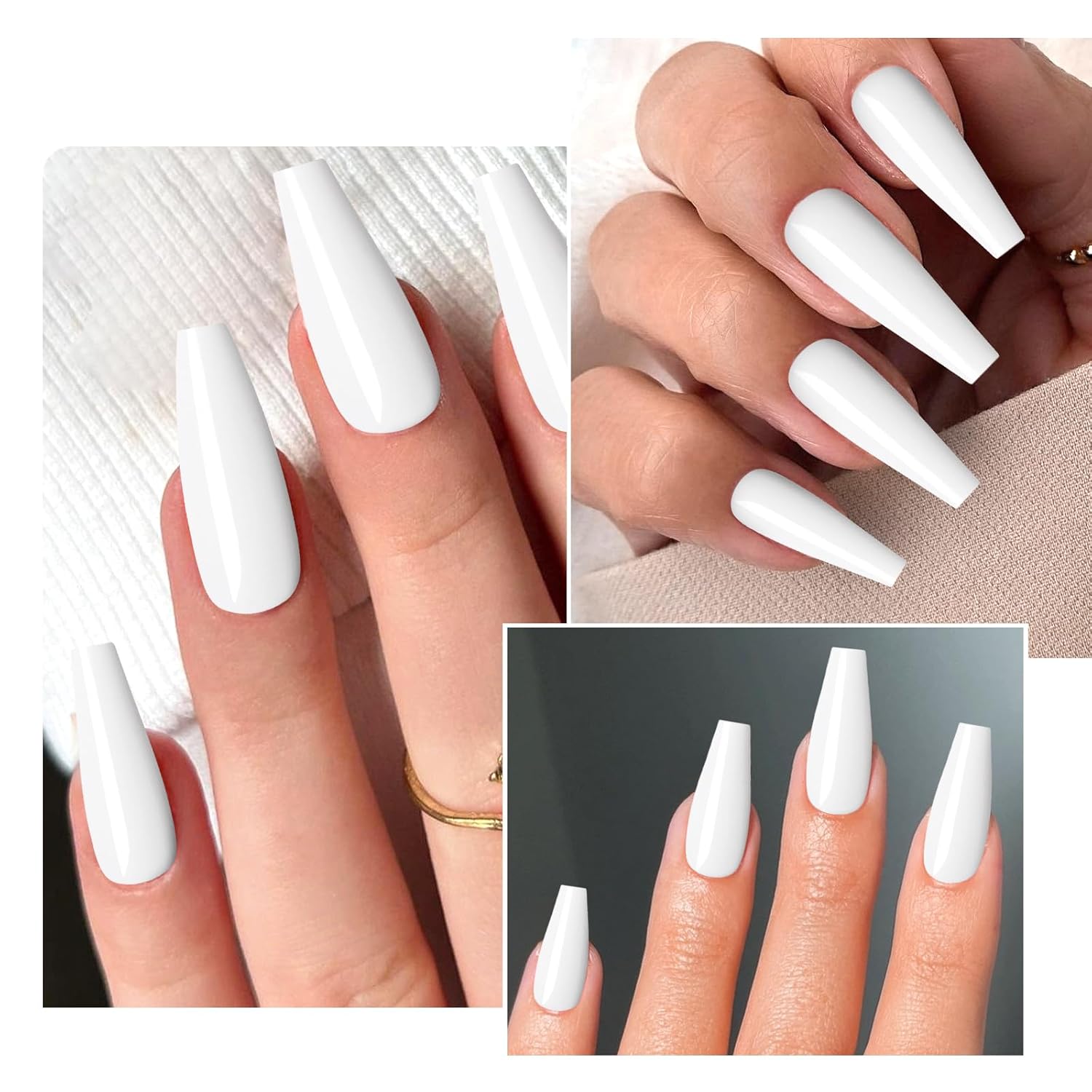 Long Ballerina Acrylic Nail Tips 100pc Colored Coffin Press On Nails for Women - Image 7