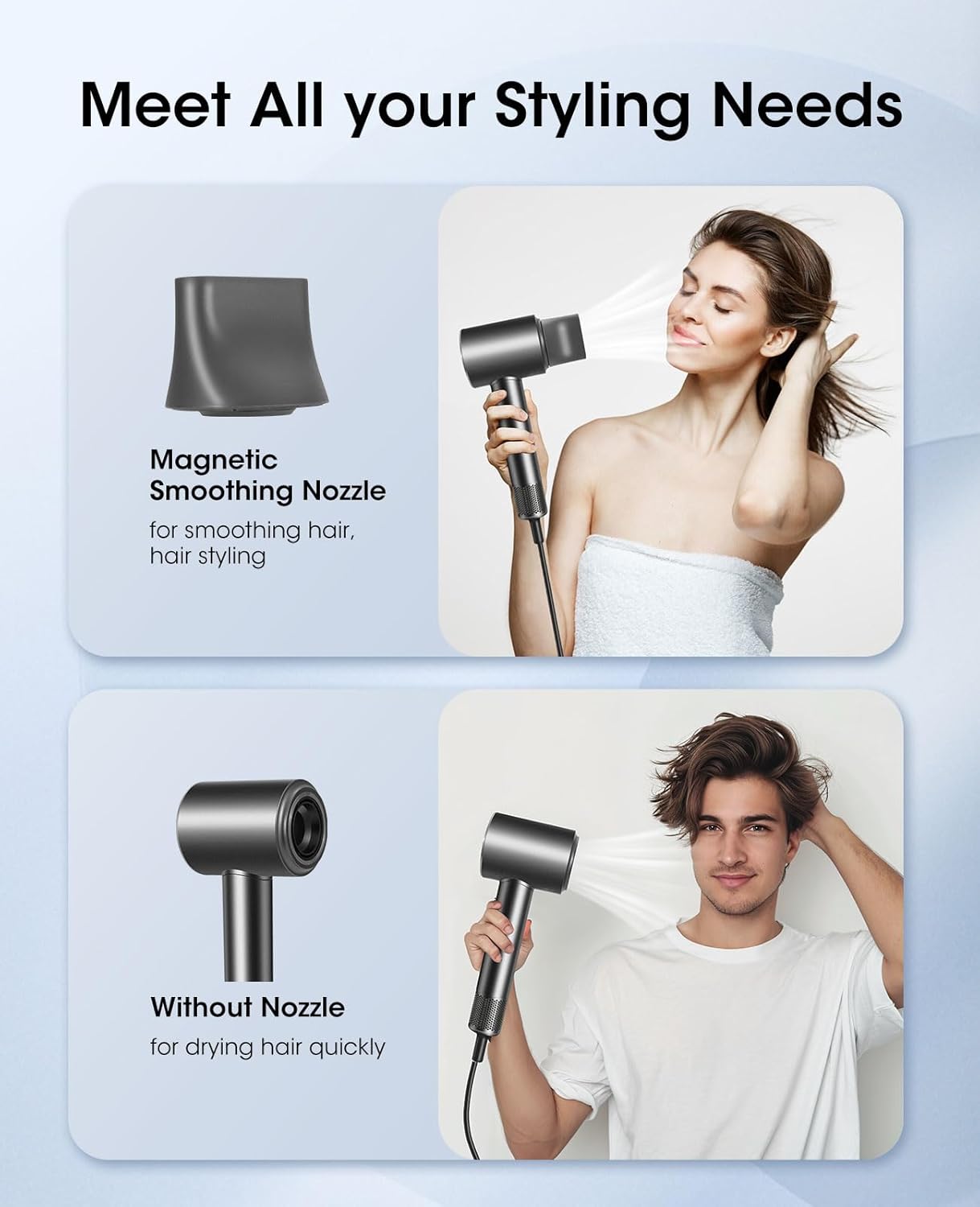 Ultra-Fast 110000 RPM Brushless Motor Compact Hair Dryer with Magnetic Diffuser for Home Travel Salon - Image 5
