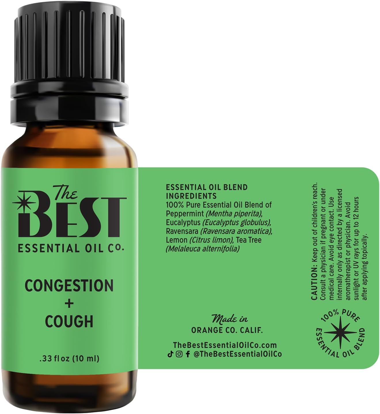10 ml 100% Pure Natural Congestion and Cough Essential Oil Blend for Aromatherapy Diffuser Spa - Image 2