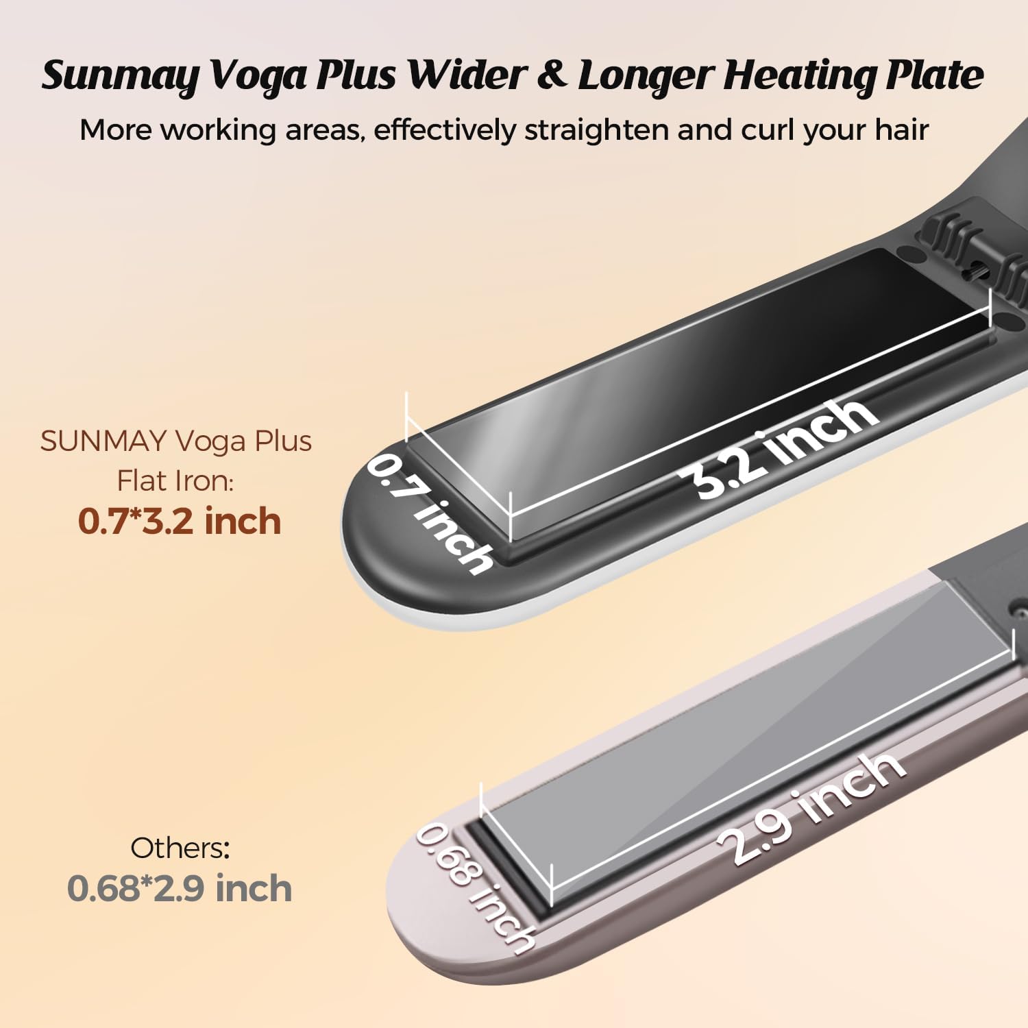 SUNMAY Voga Plus Cordless Ceramic Hair Straightener and Curler 2-in-1 Portable USB - Image 7