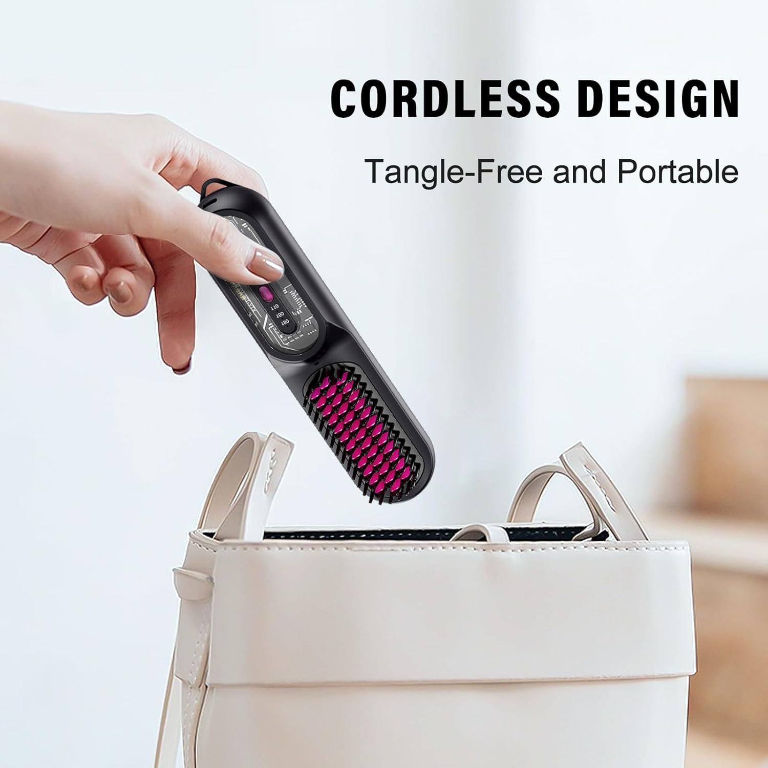Cordless Ionic Thermal Brush for Women, Portable Electric Hot Comb, Mini Straightener - Image 9