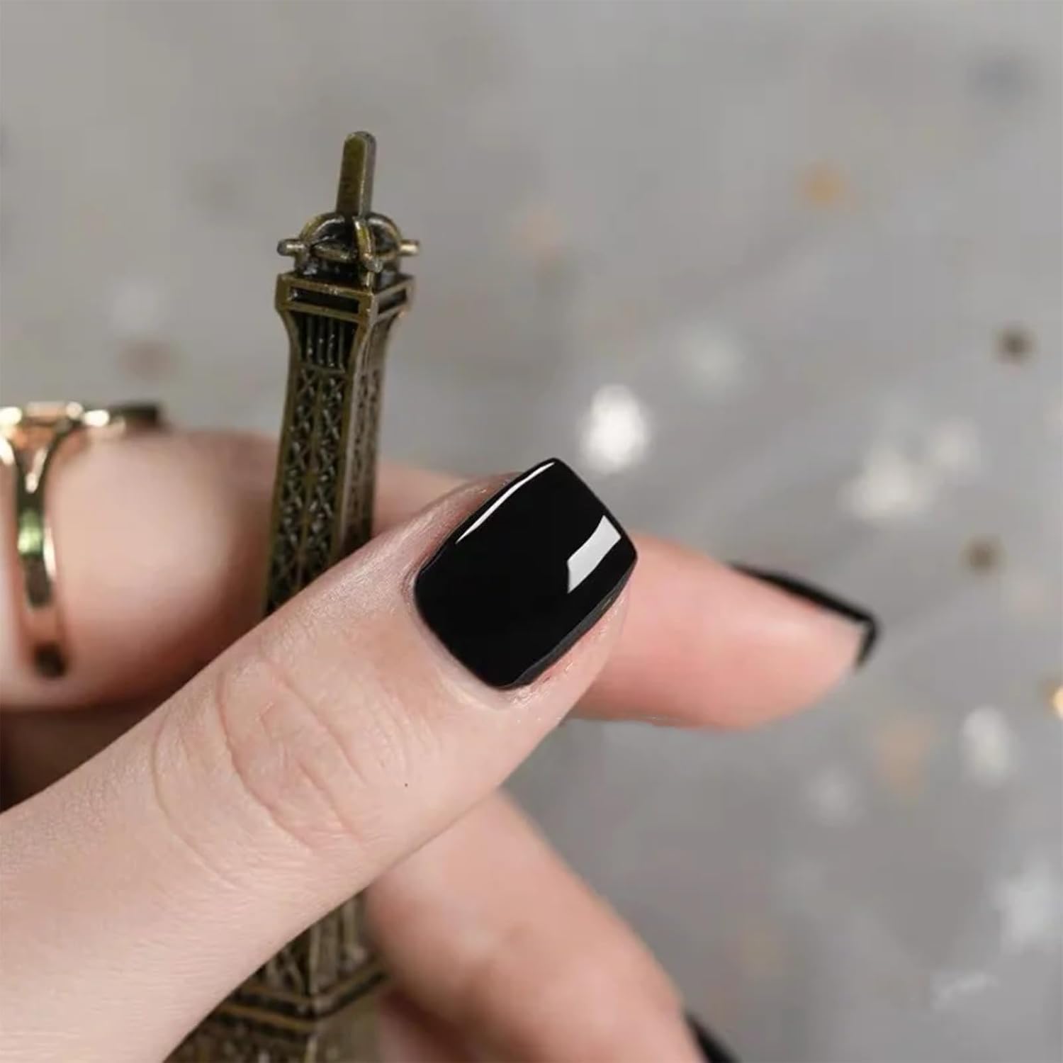 COSMOO 12ml Solid Black Vegan Nail Polish, Quick Dry Chip-Resistant Lacquer 0.41 fl oz - Image 9