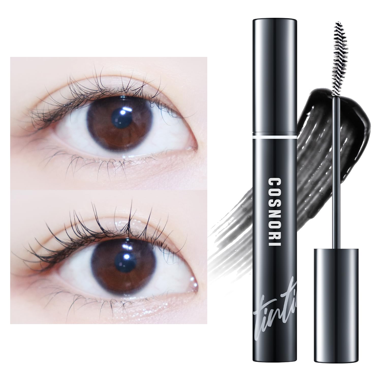 COSNORI Deep Black Vegan Eyelash Tinting Serum 0.3 oz Eyebrow Growth Enhancer - Image 2